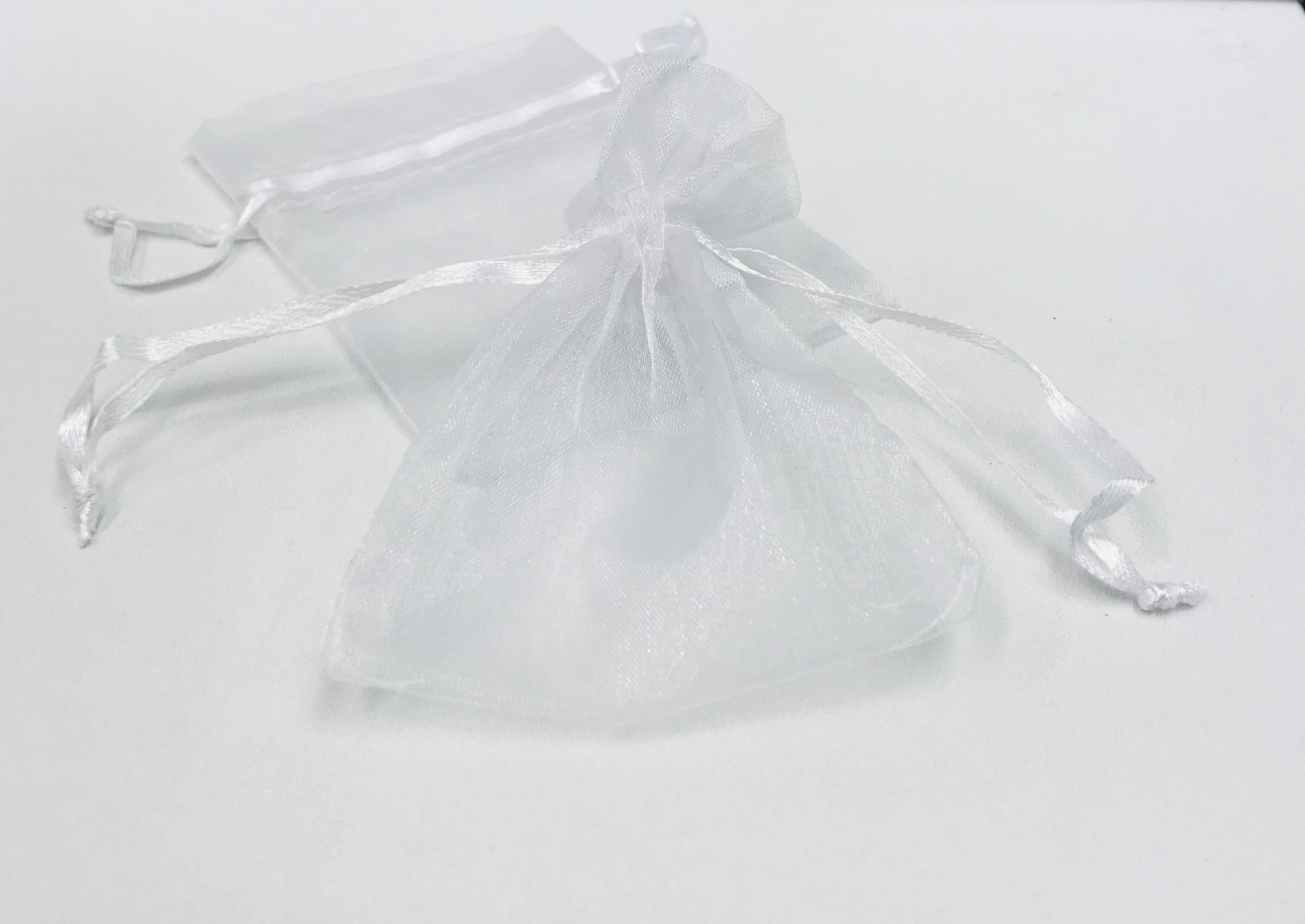 3 x 4 inch organza pouches white - Item # 14229