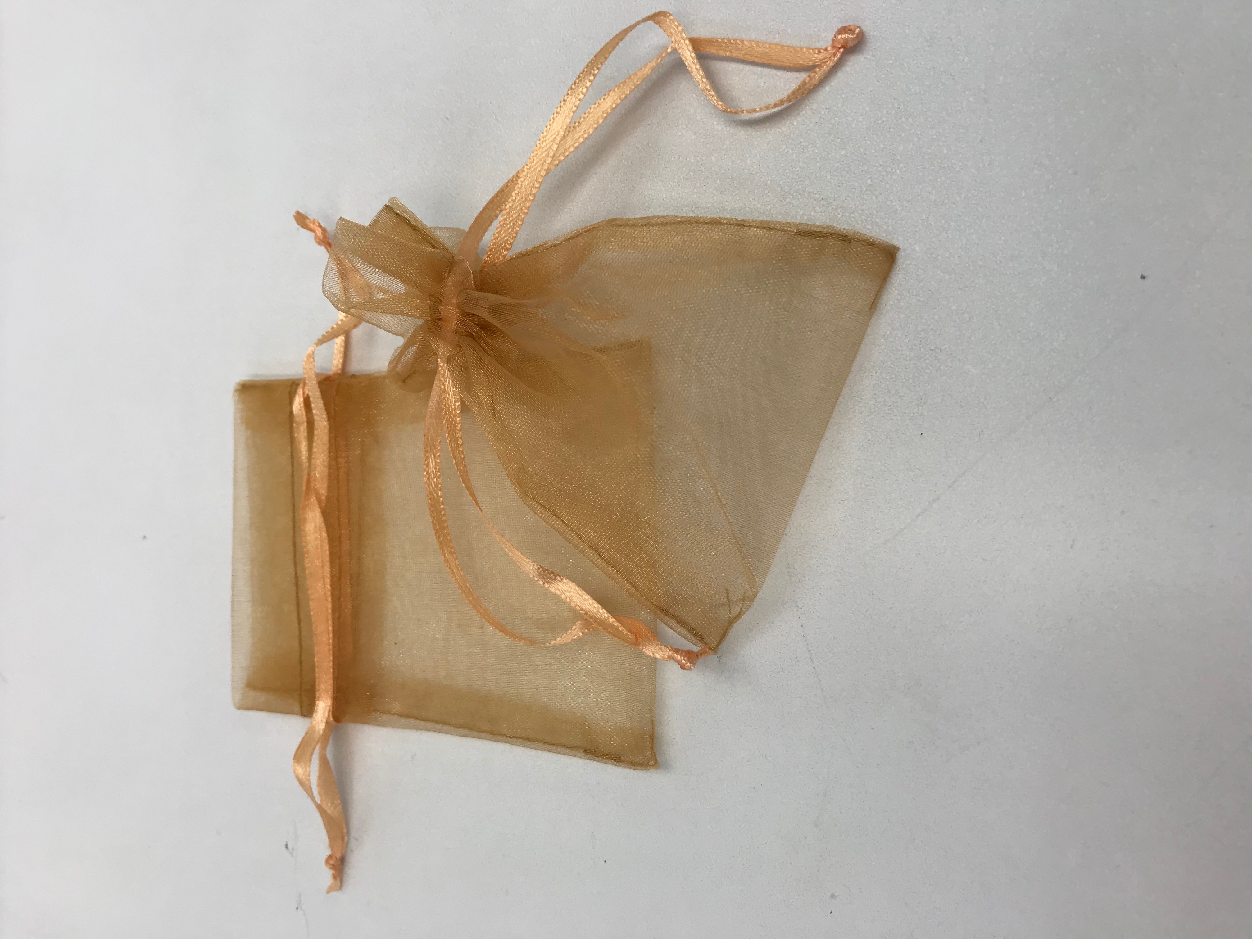 3 x 4 inch organza pouches old gold - Item # 14246