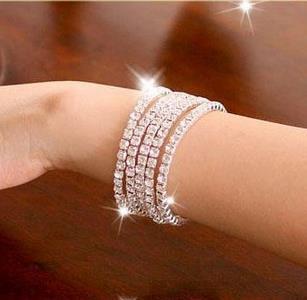 925 silver plated stretch tennis bracelet - Item # 14670