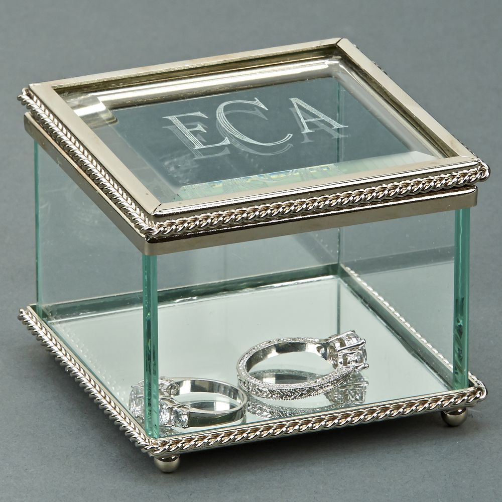 Square glass box with hinged - Item # 15587