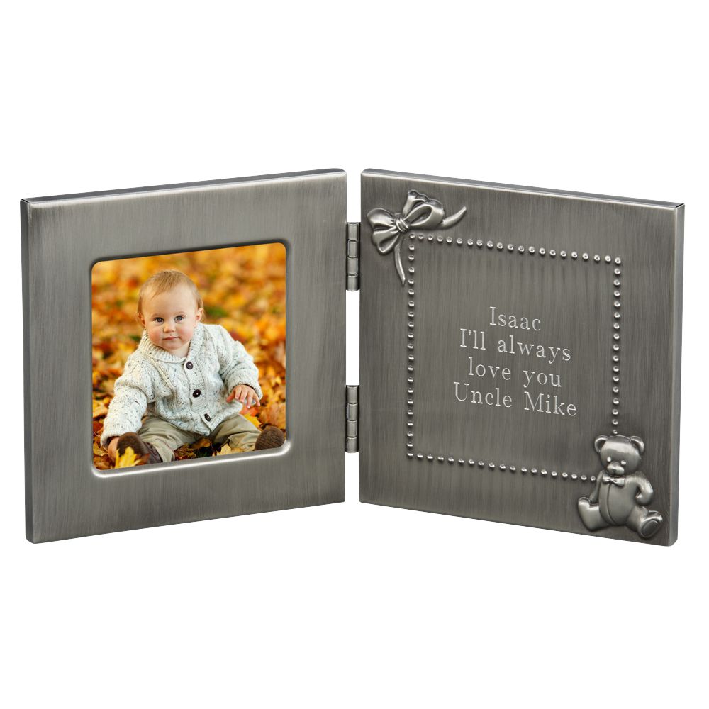 Hinged baby frame & engraving - Item # 16118