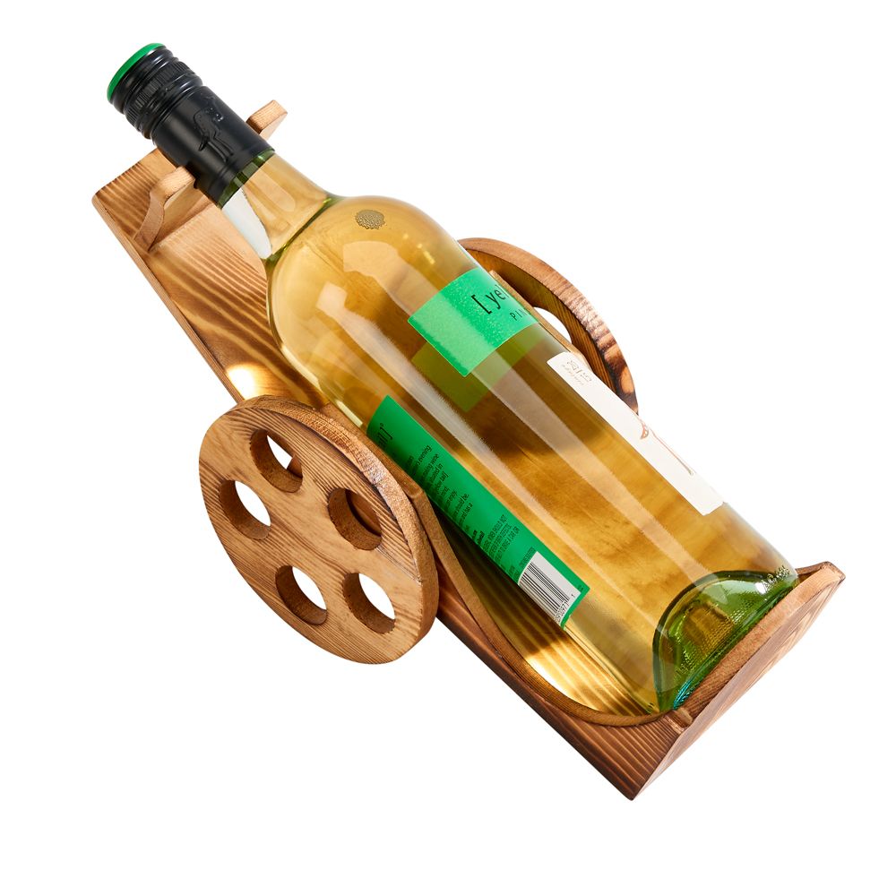 Light wood wine bottle cart, 6" x 12" - Item # 16121