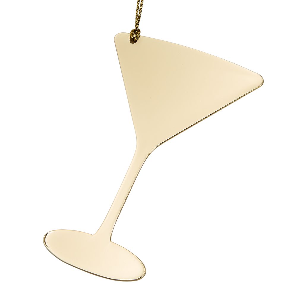 Martini ornament gold color w/ engraving - Item # 16266