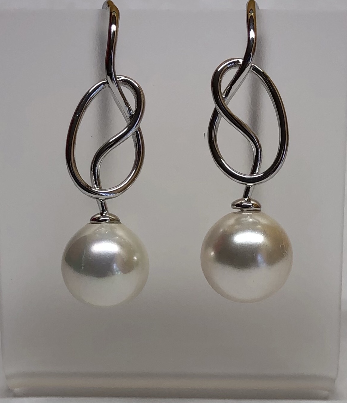 Earring mallorca pearls-rodio - Item # 16438