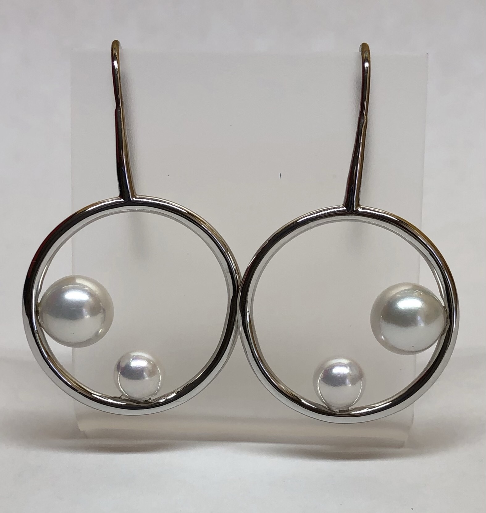 Earring mallorca pearls-rodio - Item # 16440