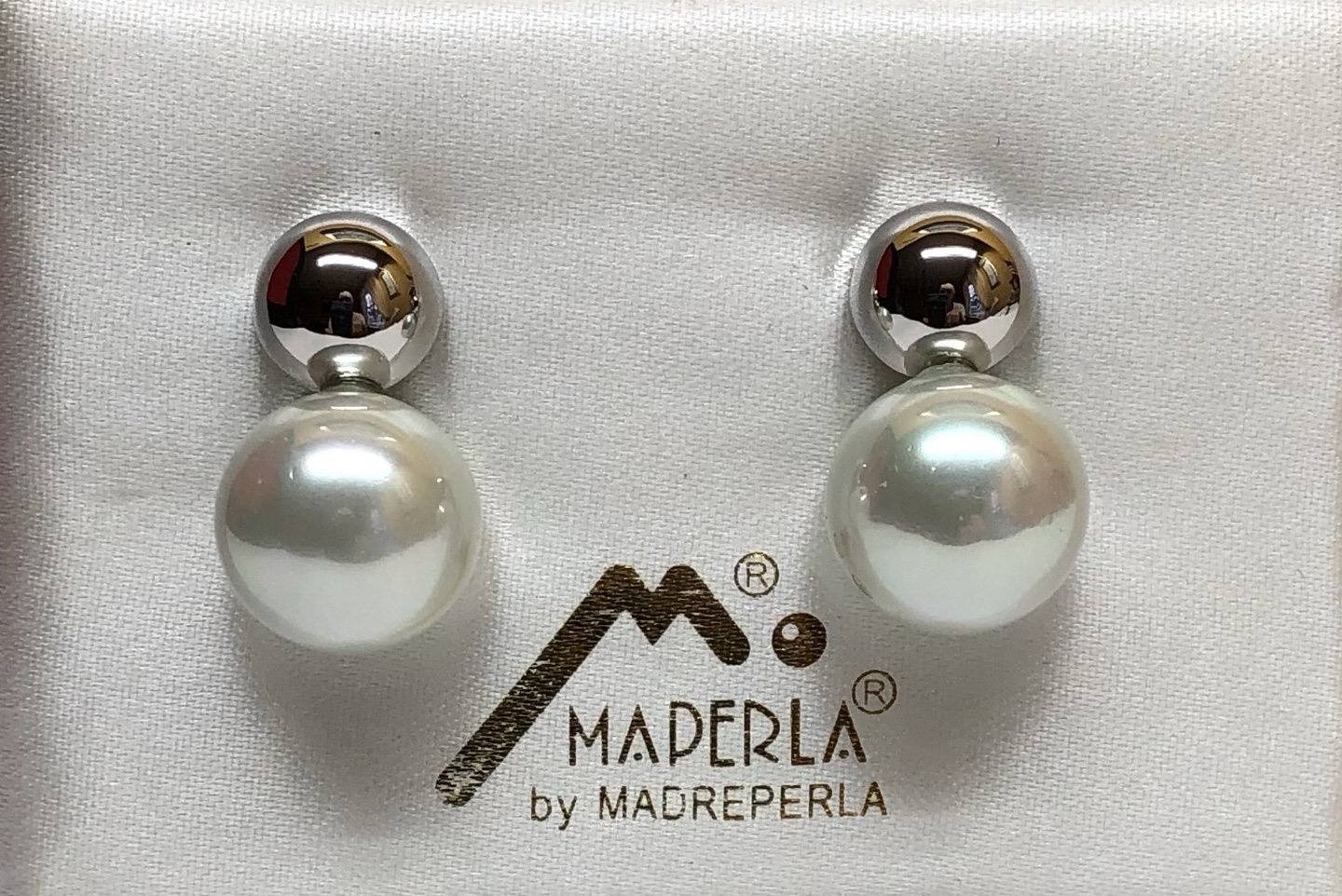 Earring mallorca pearls-rodio - Item # 16449