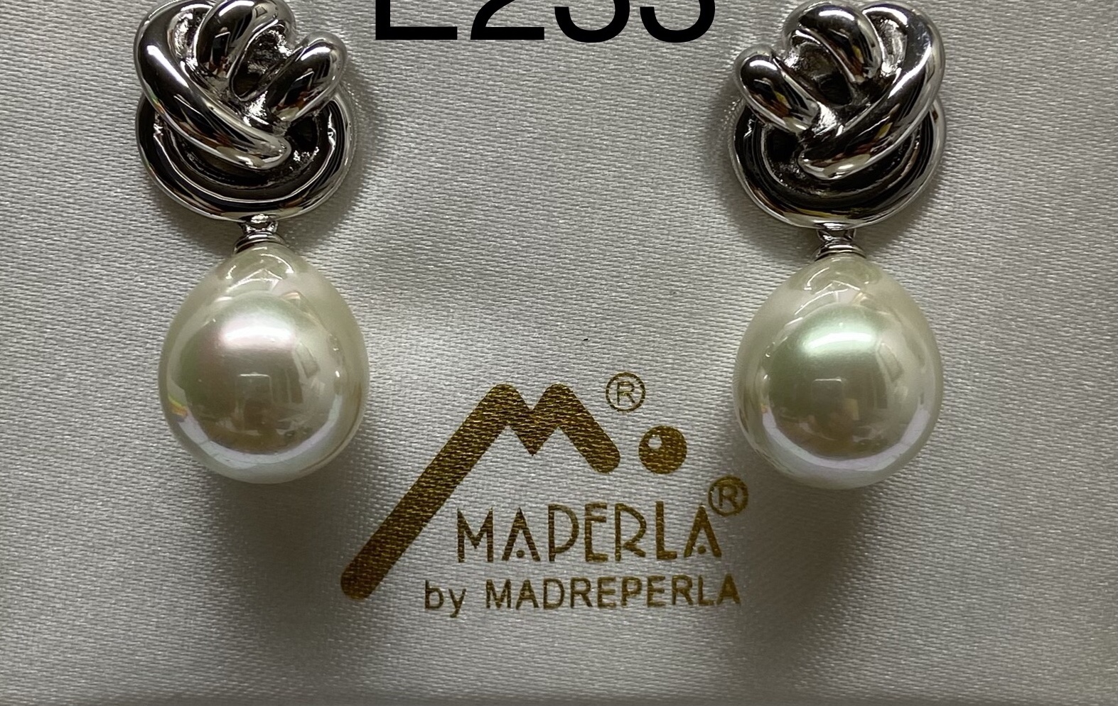 Earring mallorca pearls-rodio - Item # 16456