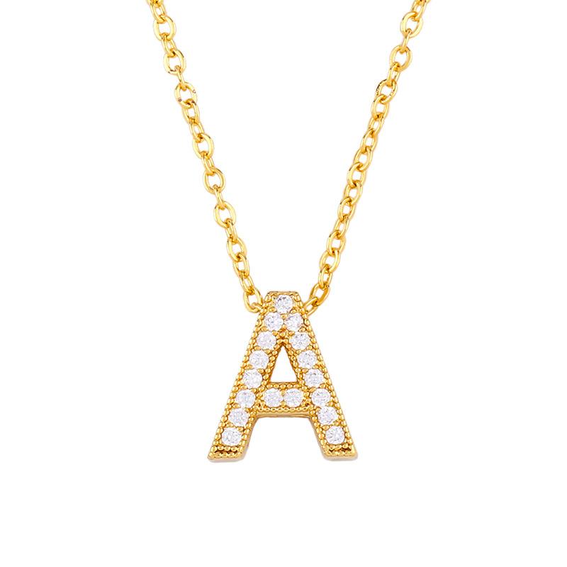 Initiala necklace diamond initial pendant couple necklace - Item # 16692