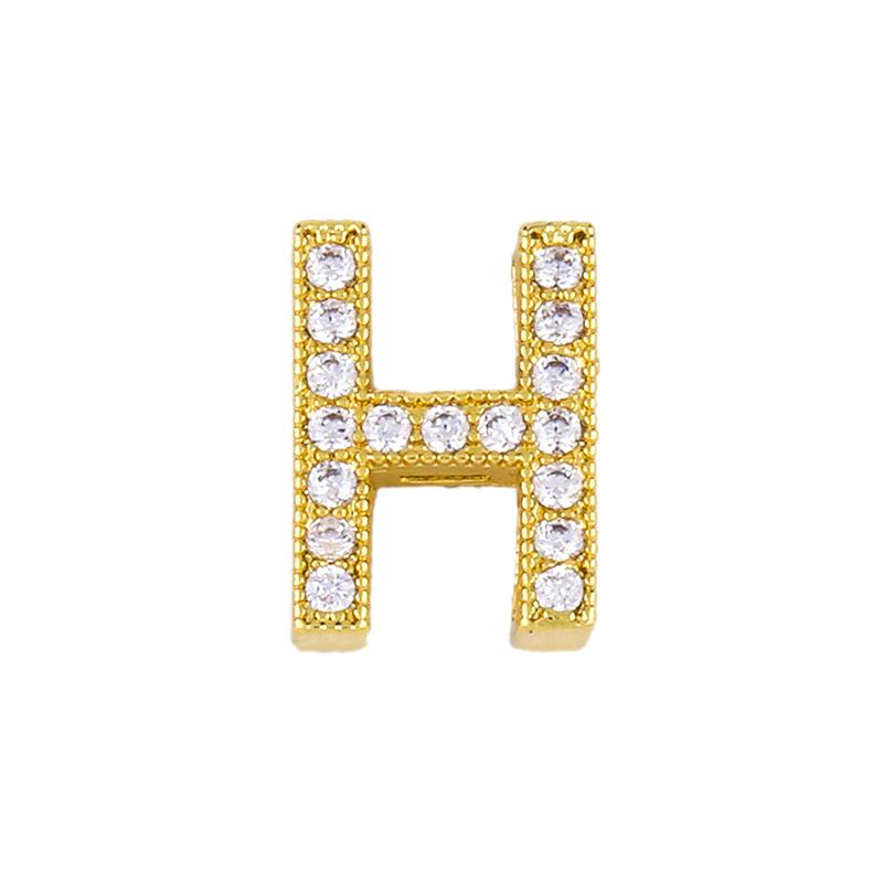 Initial h necklace diamond letter pendant couple necklace - Item # 16735
