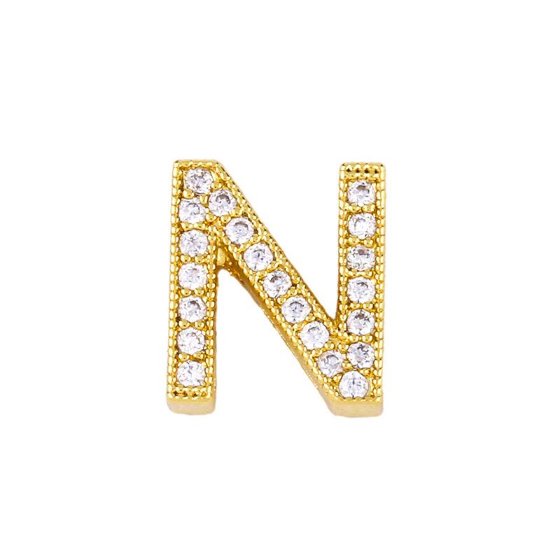 Initial n necklace diamond initial pendant couple necklace - Item # 16755