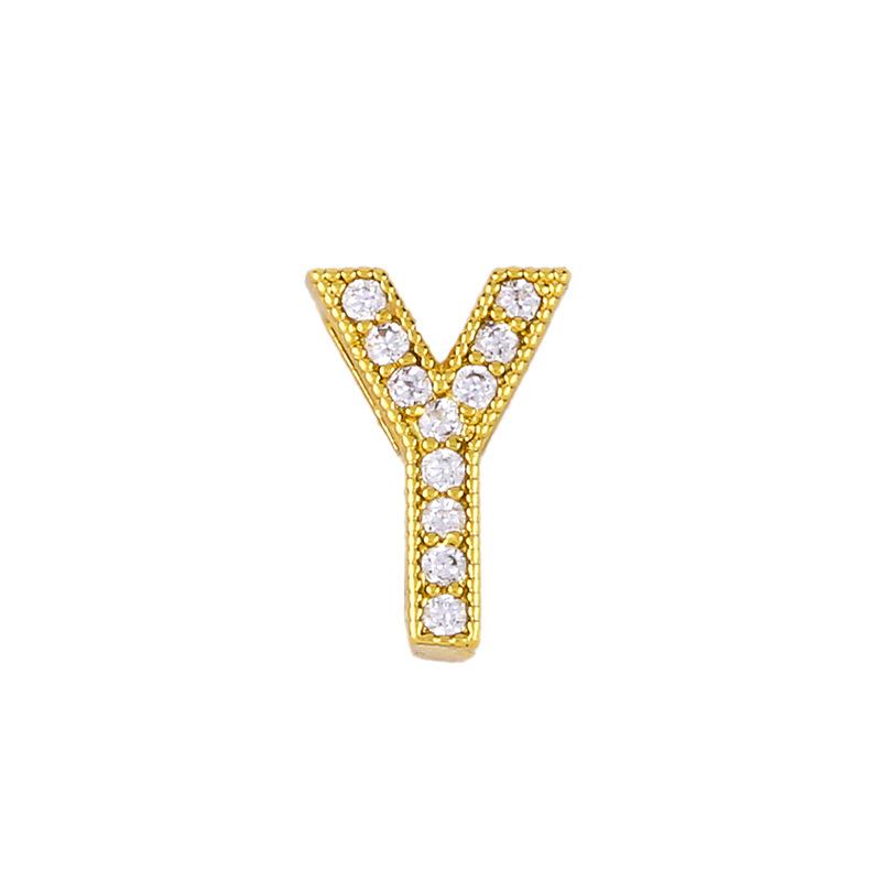 Initial y necklace diamond initial pendant couple necklace - Item # 16760