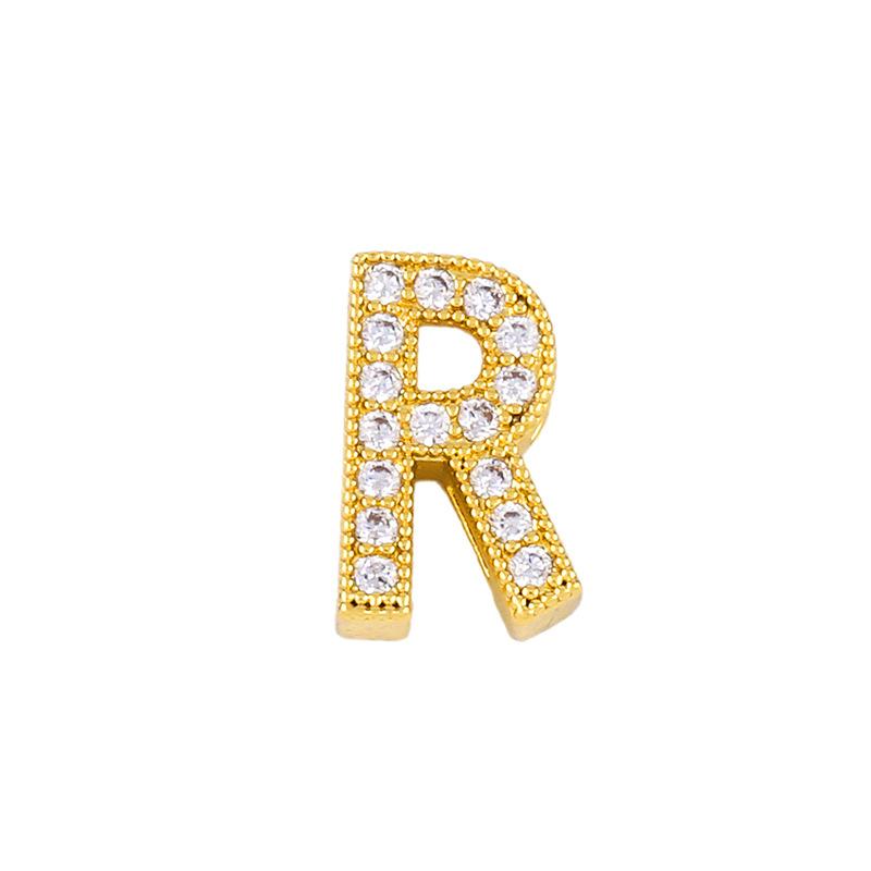 Initial r necklace diamond initial pendant couple necklace - Item # 17398