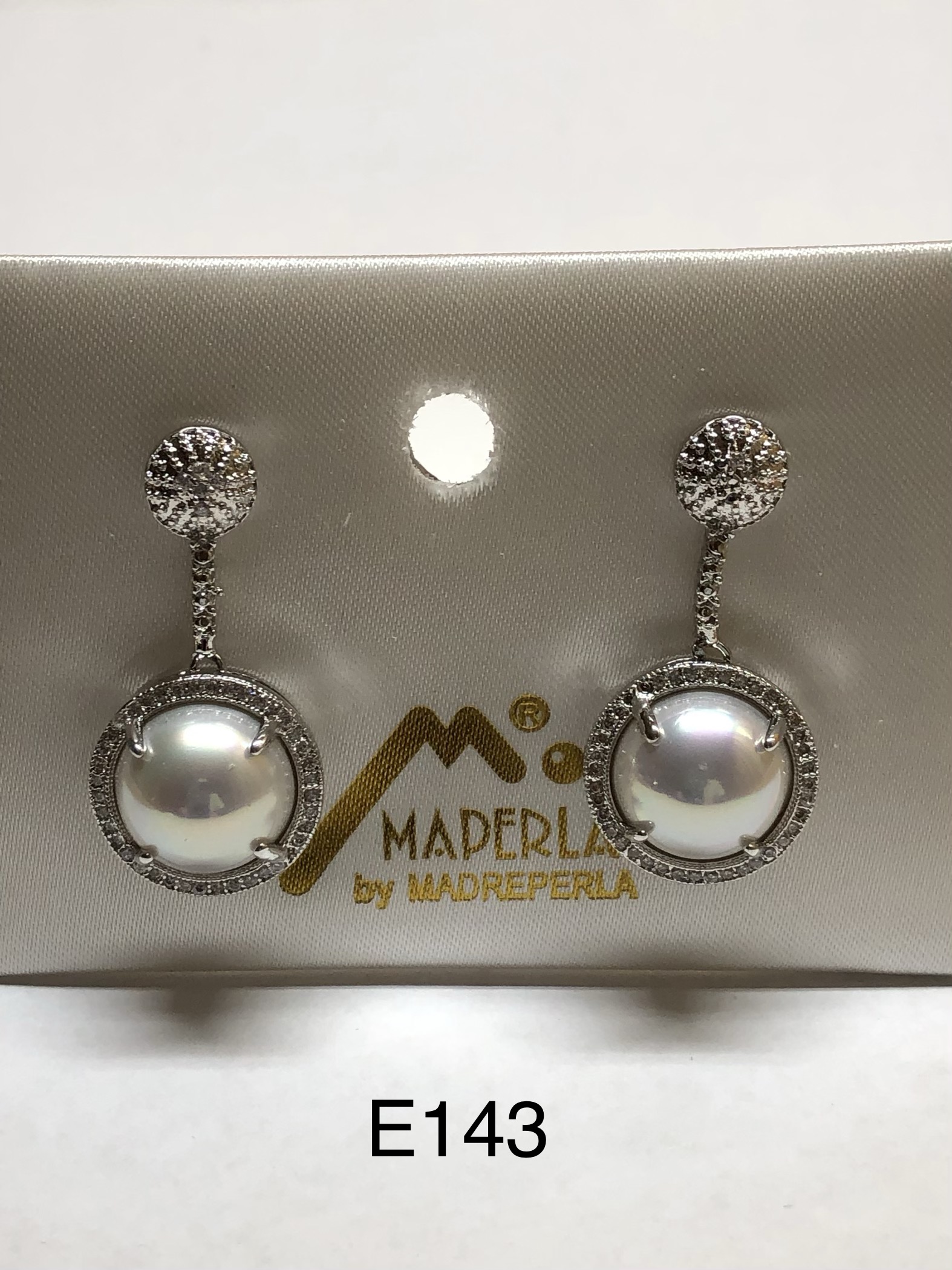 Earring mallorca pearls rodio white ir swarovski - Item # 17740