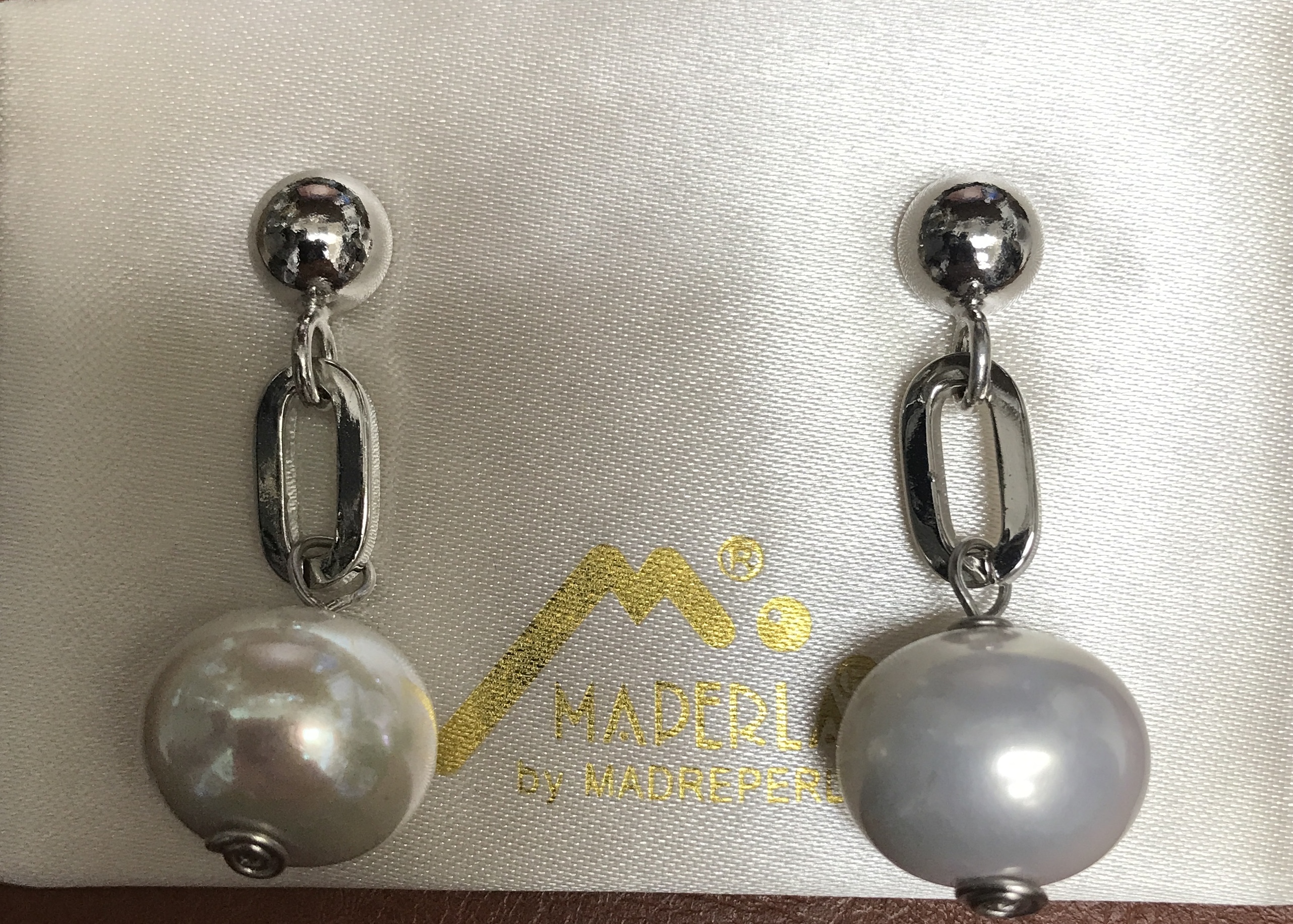 Earring mallorca pearls rodio white ir peacok 000699 - Item # 18007