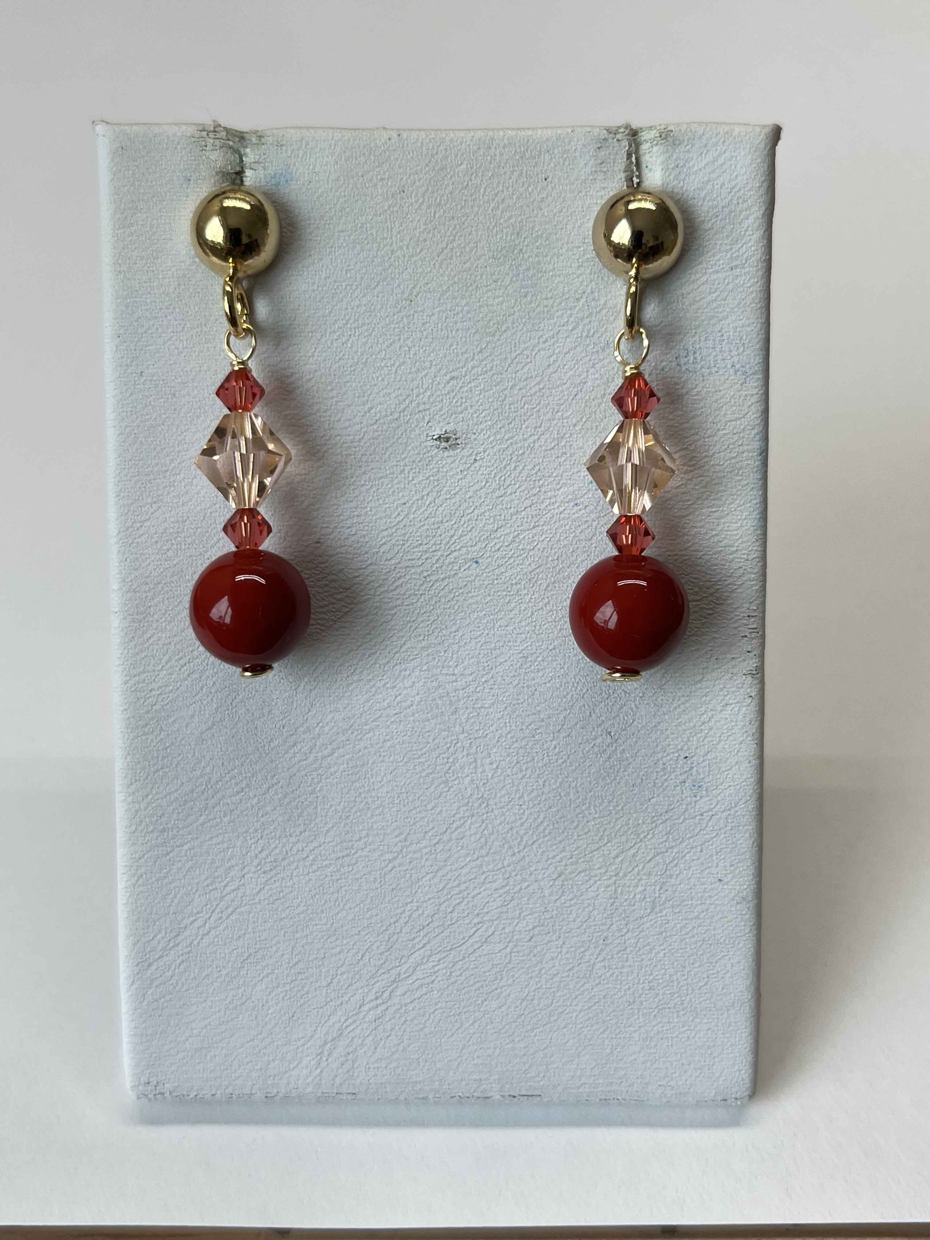 Earrings mallorca pearls gold plated with swarovski cristal - Item # 18245