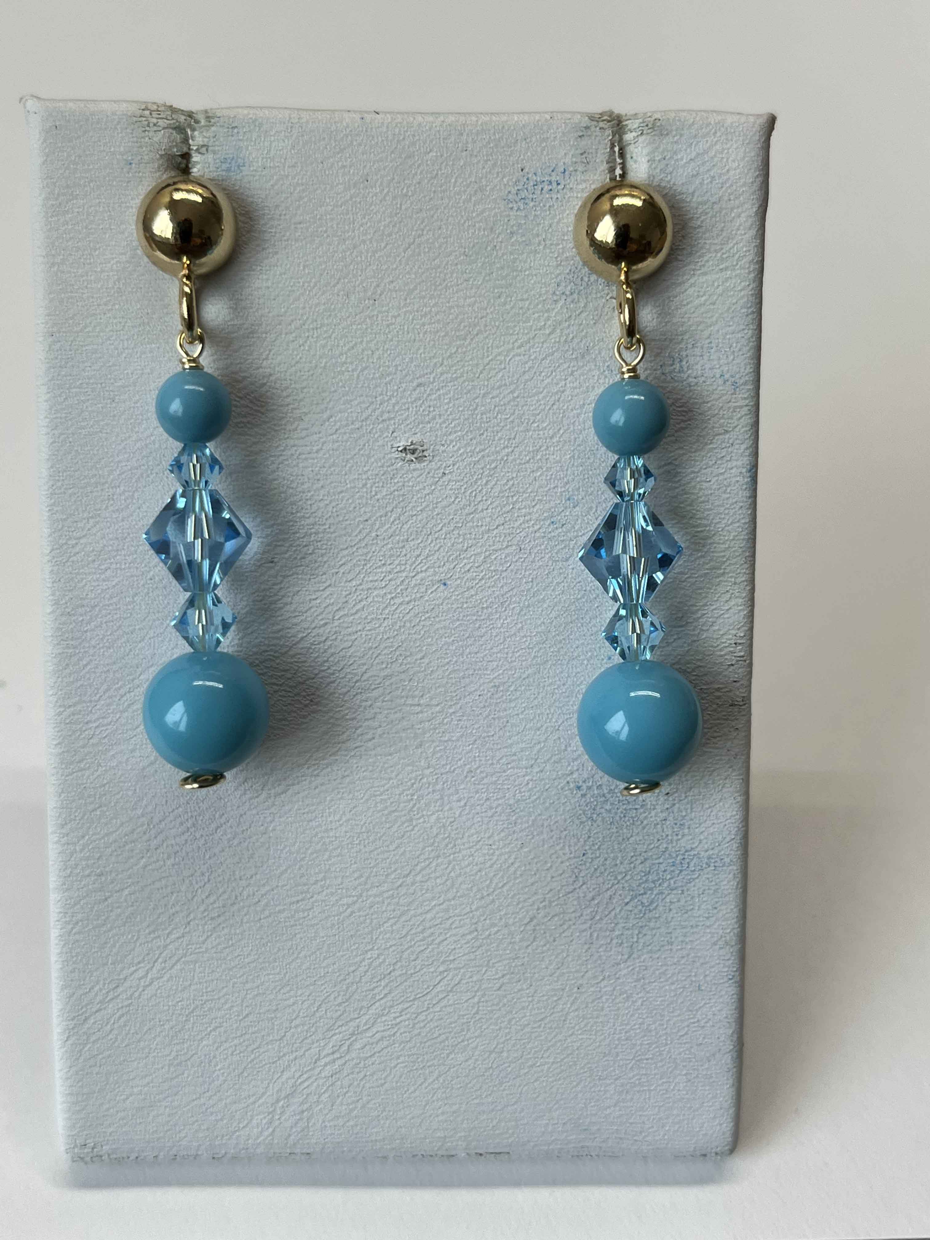 Earrings mallorca pearls gold plated with swarovski cristal - Item # 18267