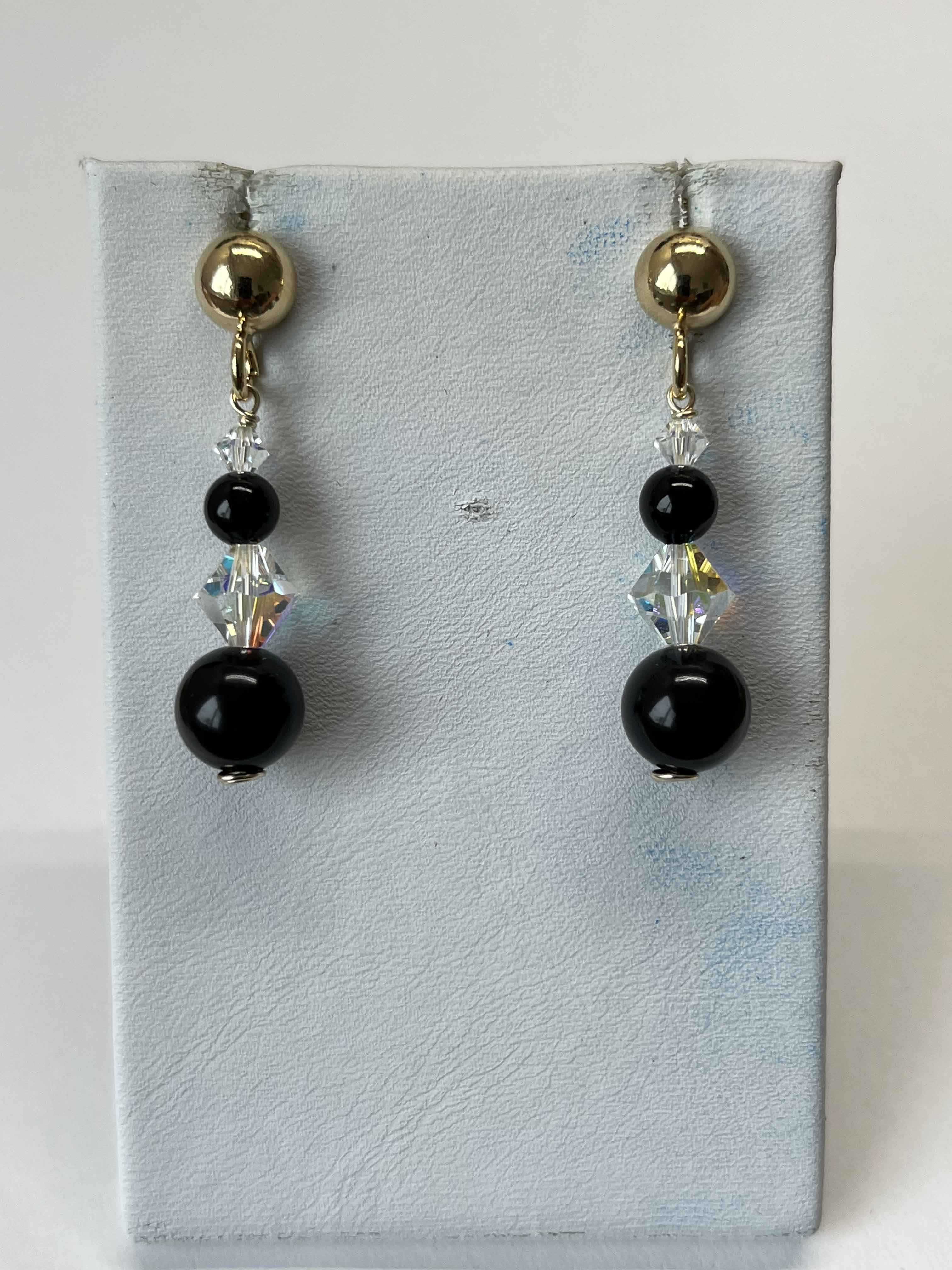 Earrings mallorca pearls gold plated with swarovski cristal - Item # 18276