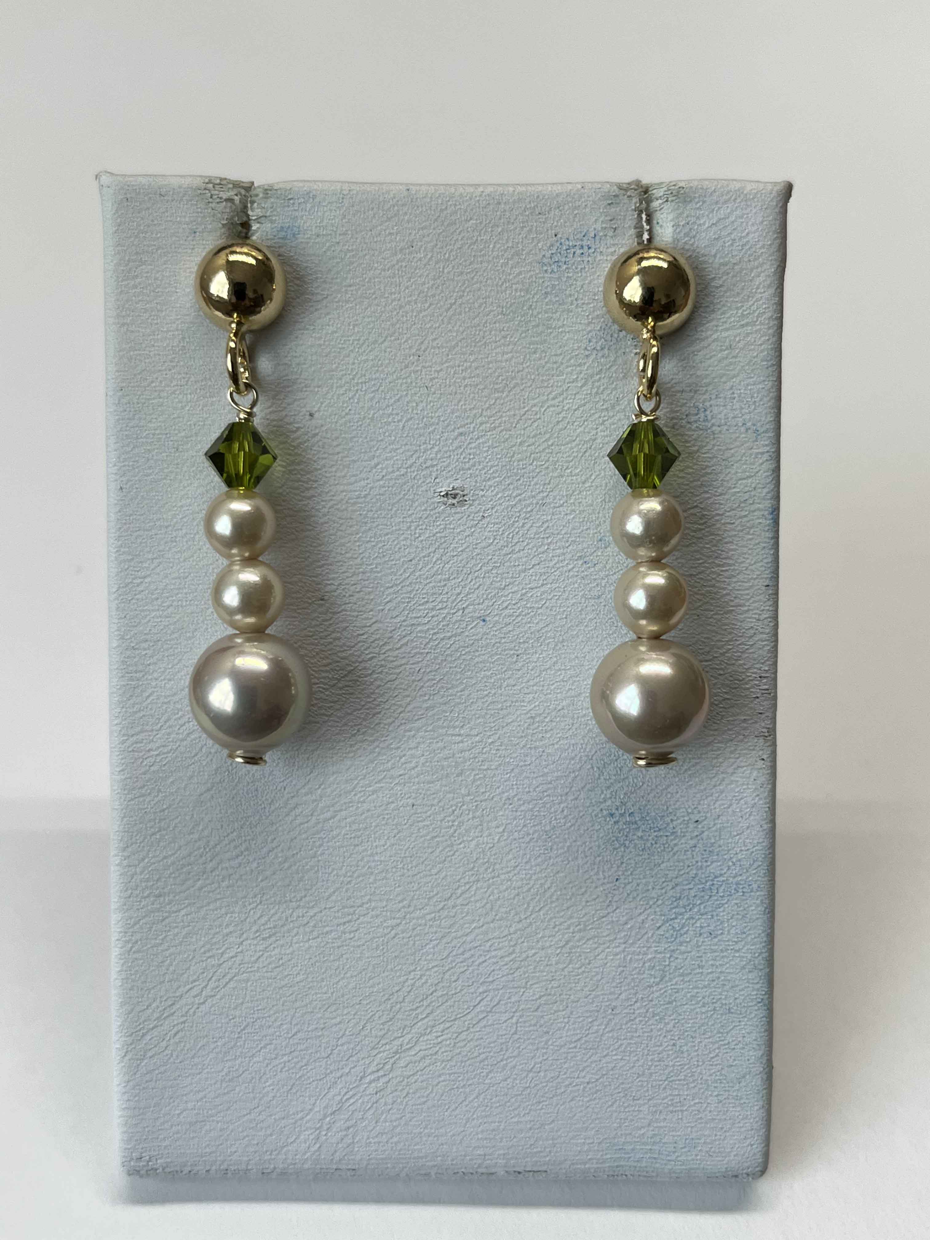 Earrings mallorca pearls gold plated with swarovski cristal - Item # 18277