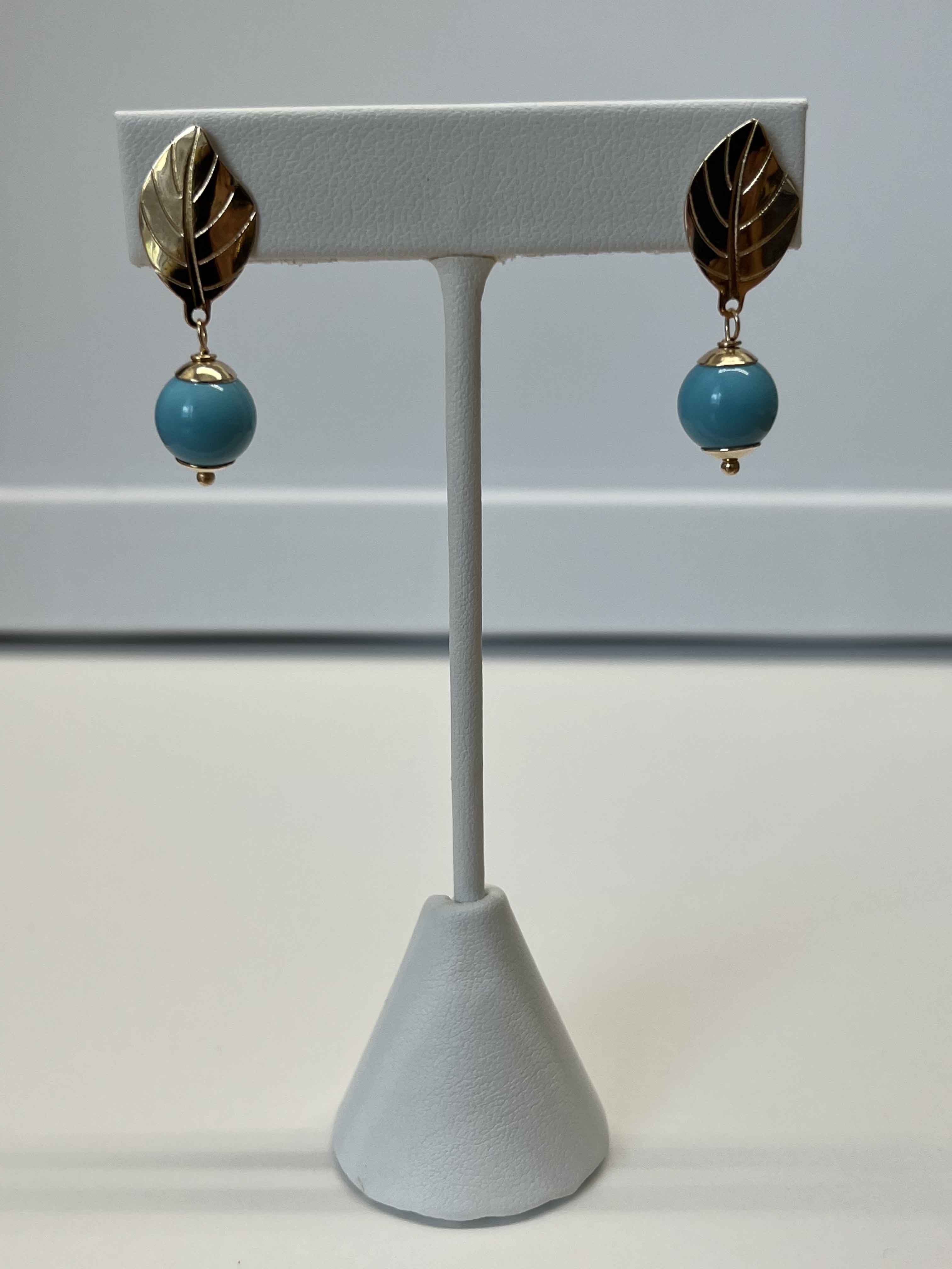 Earrings mallorca pearls gold plated turquoise - Item # 18306