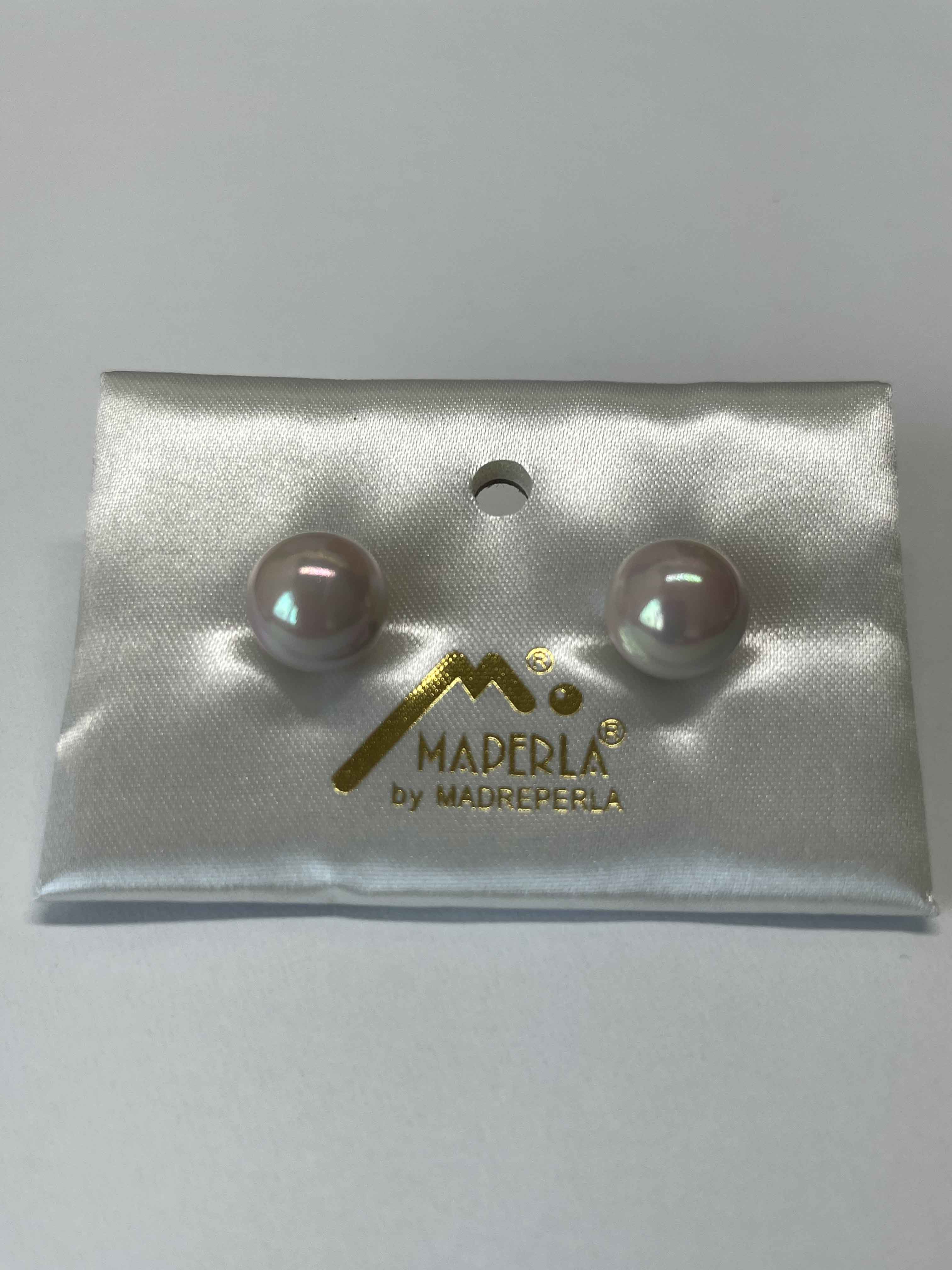 Earrings mallorca pearls rodio plated 12mm pink color - Item # 18336