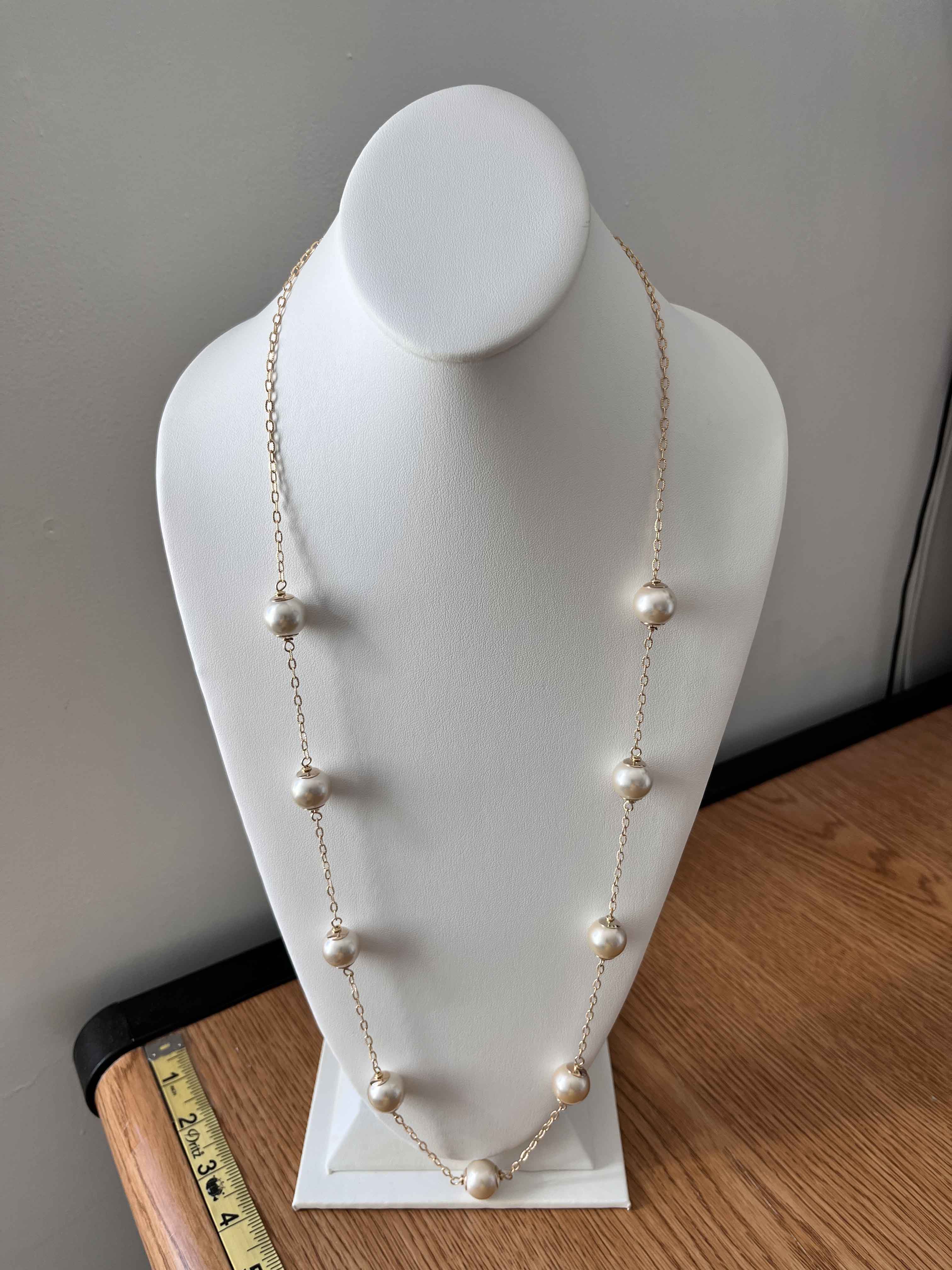 Necklace mallorca pearls gold plated cream color - Item # 18381