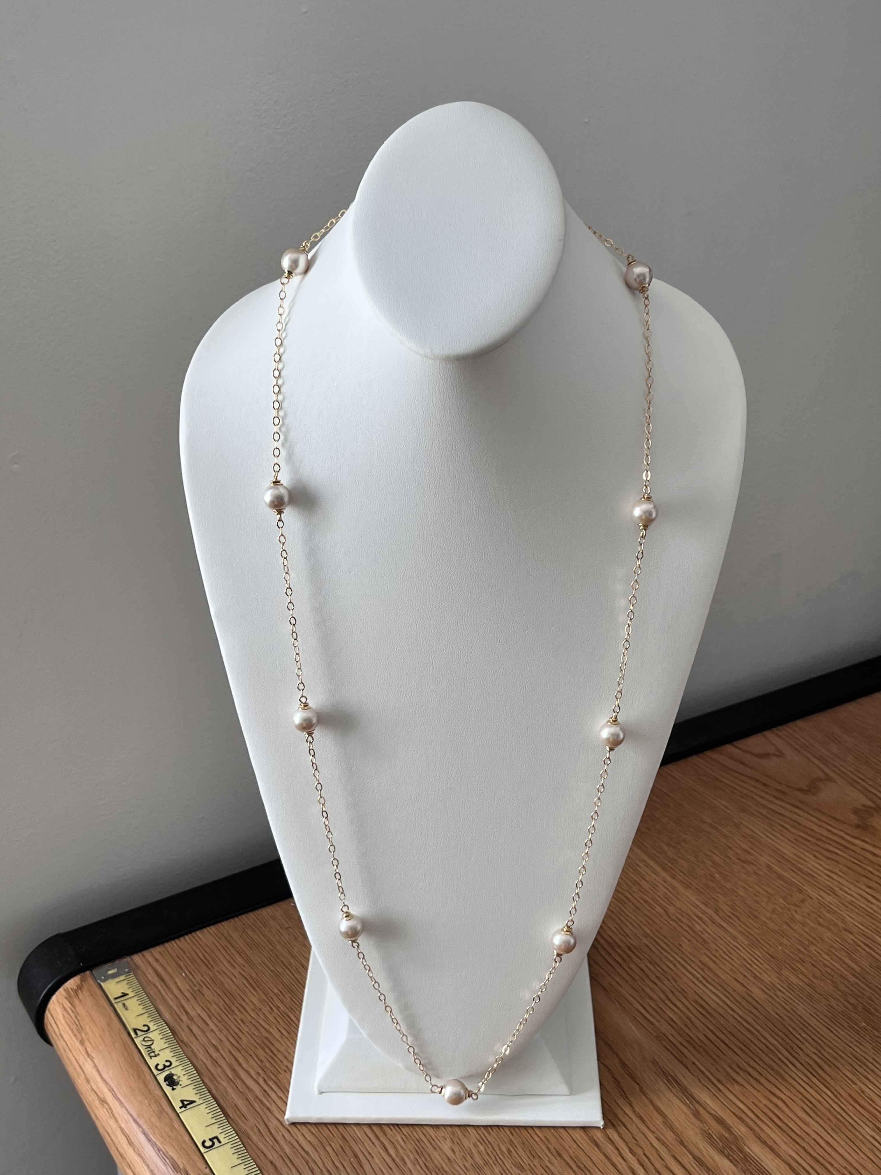 Necklace mallorca pearls gold plated cream color - Item # 18383