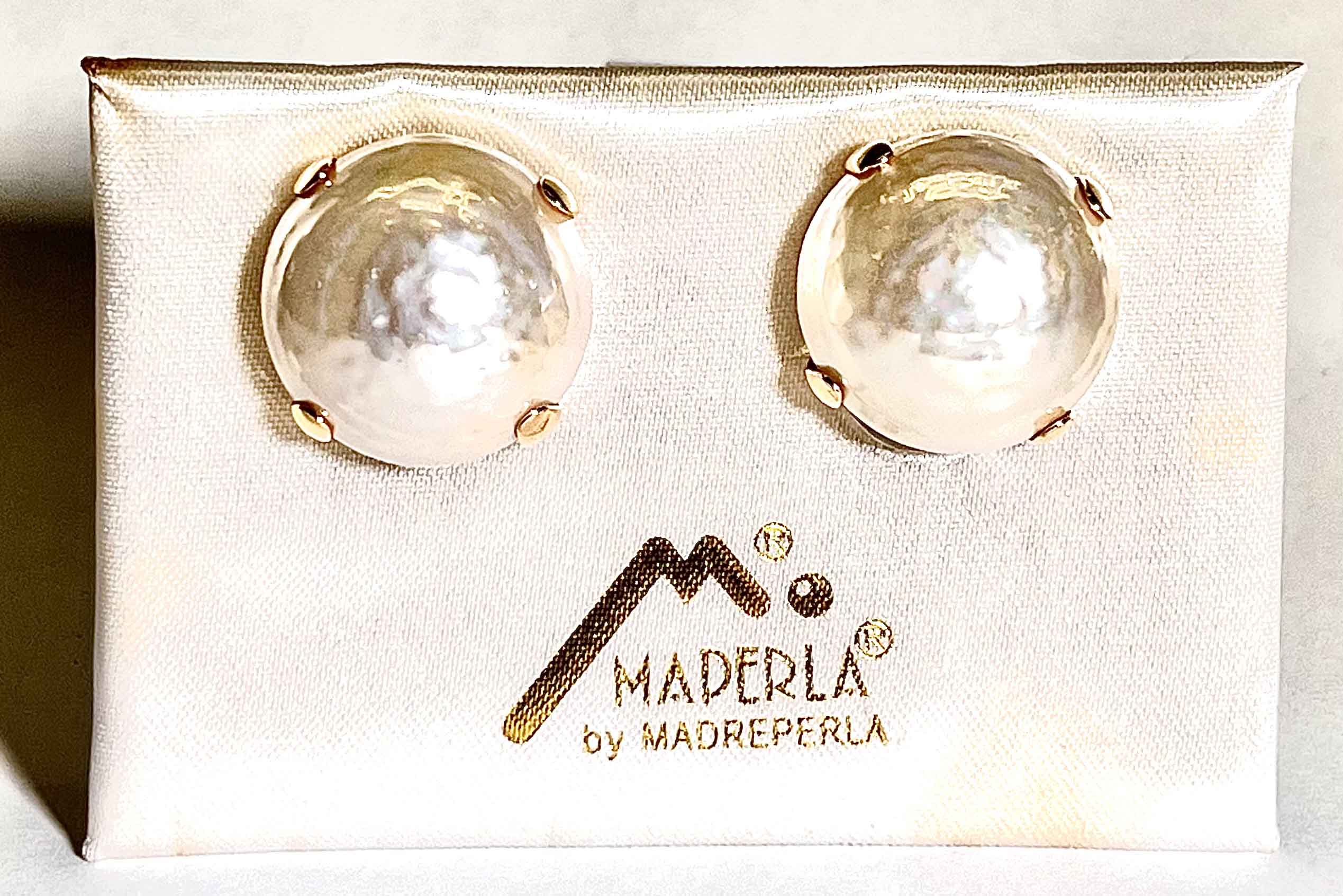 Earrings mallorca pearls gold plated - Item # 18430