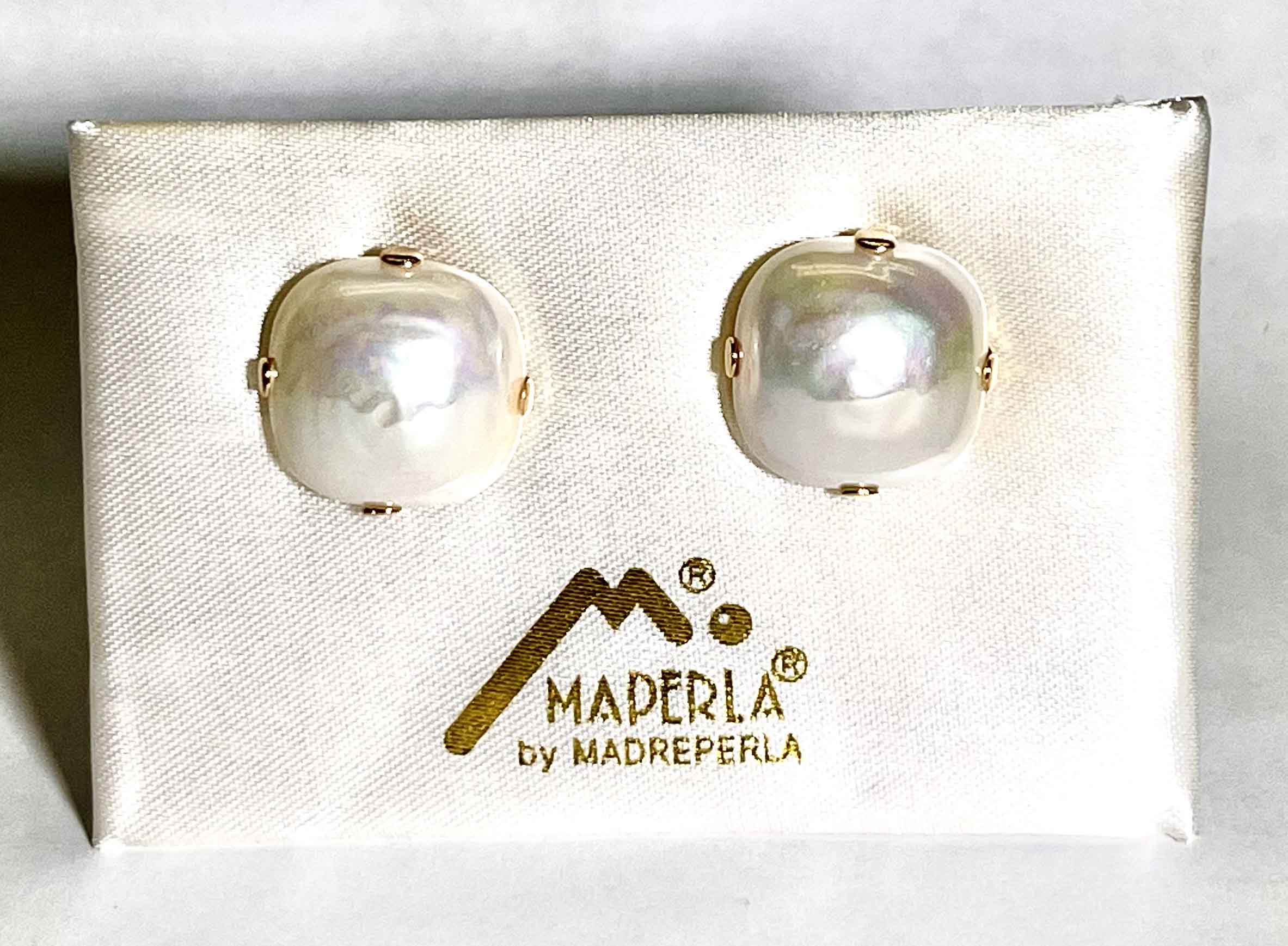 Earrings mallorca pearls gold plated - Item # 18466