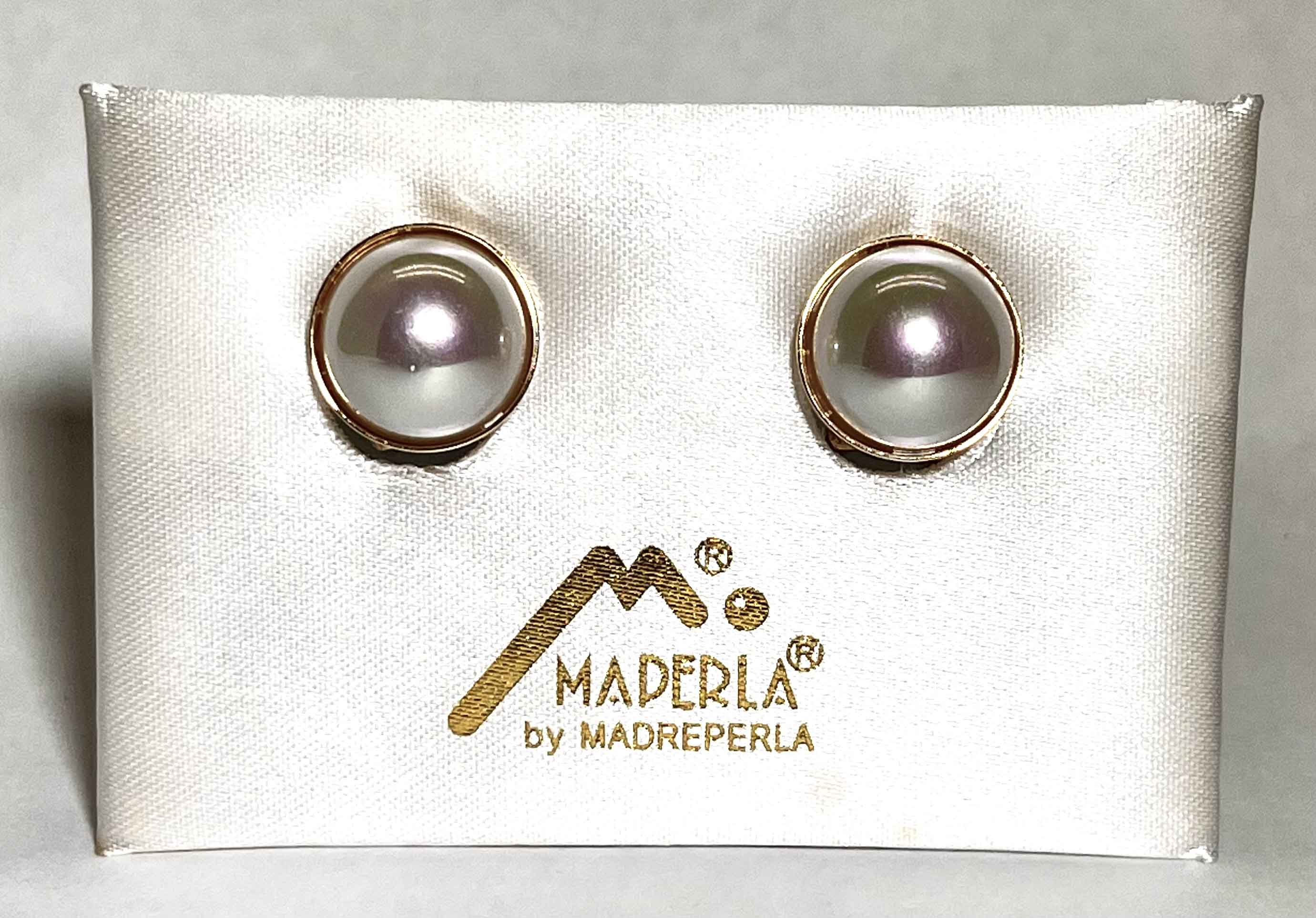 Earrings mallorca pearls gold plated white ir clip - Item # 18476