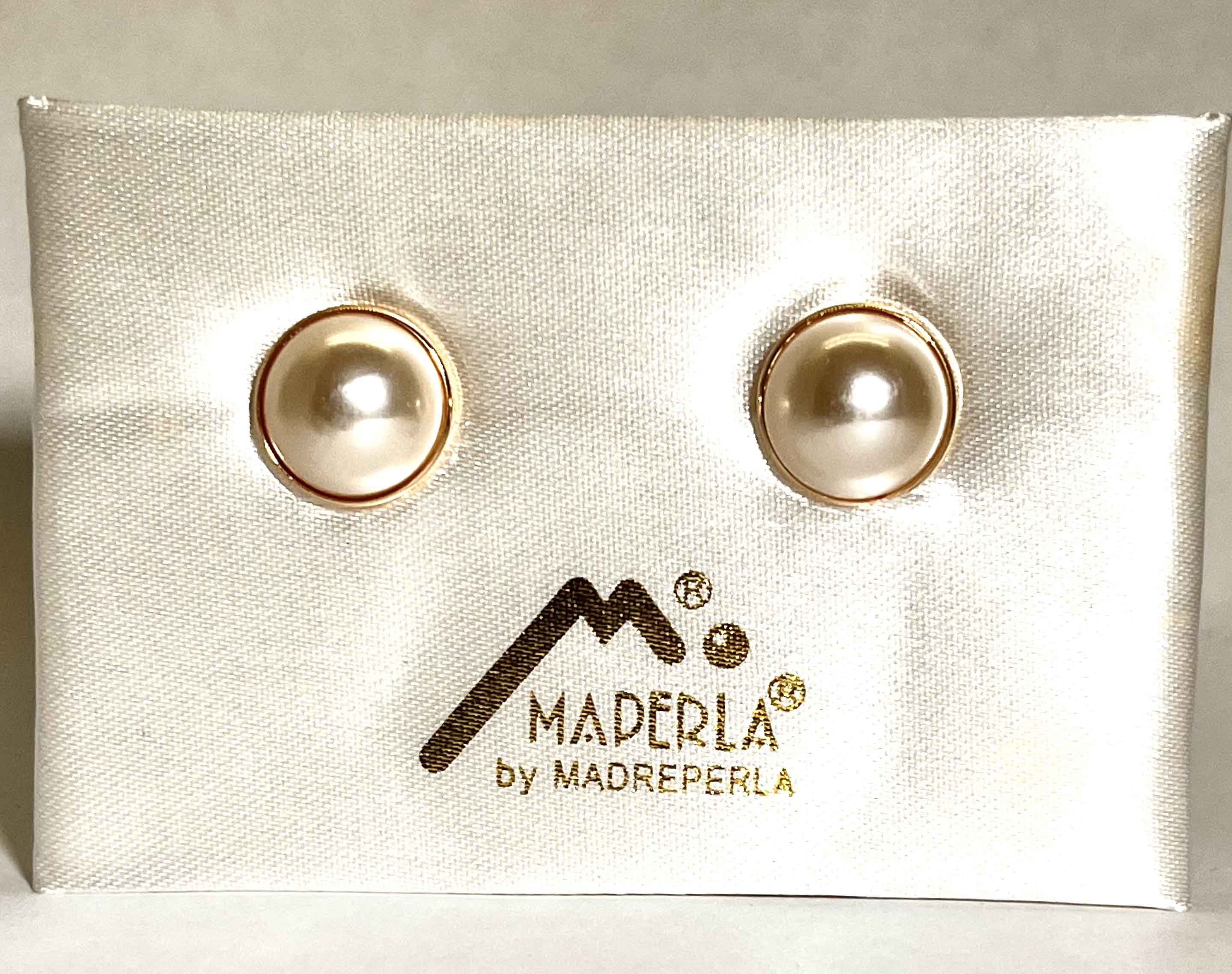 Earrings mallorca pearls gold plated cream color clip - Item # 18478