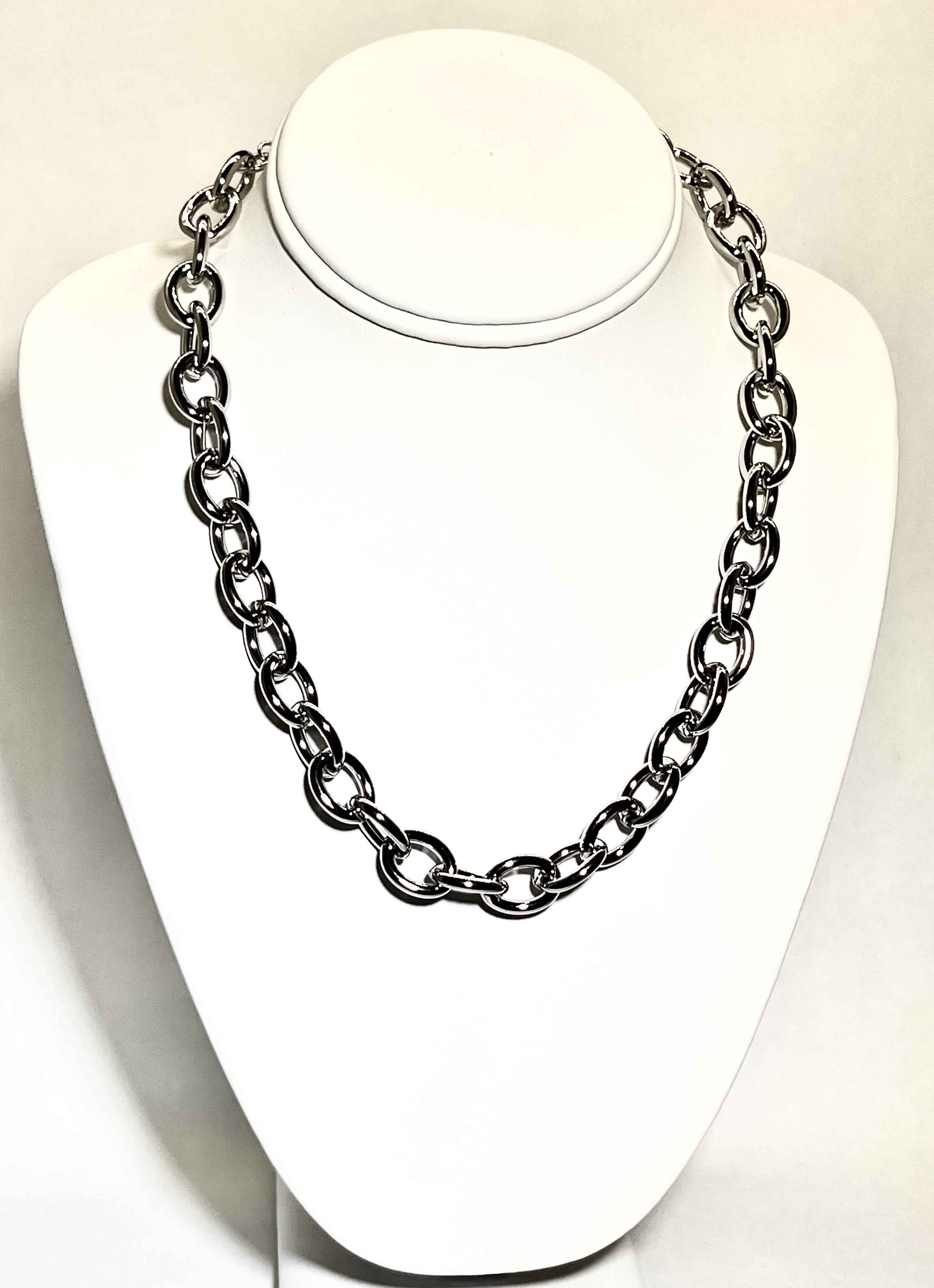 Metal necklace rodio plated - Item # 18483