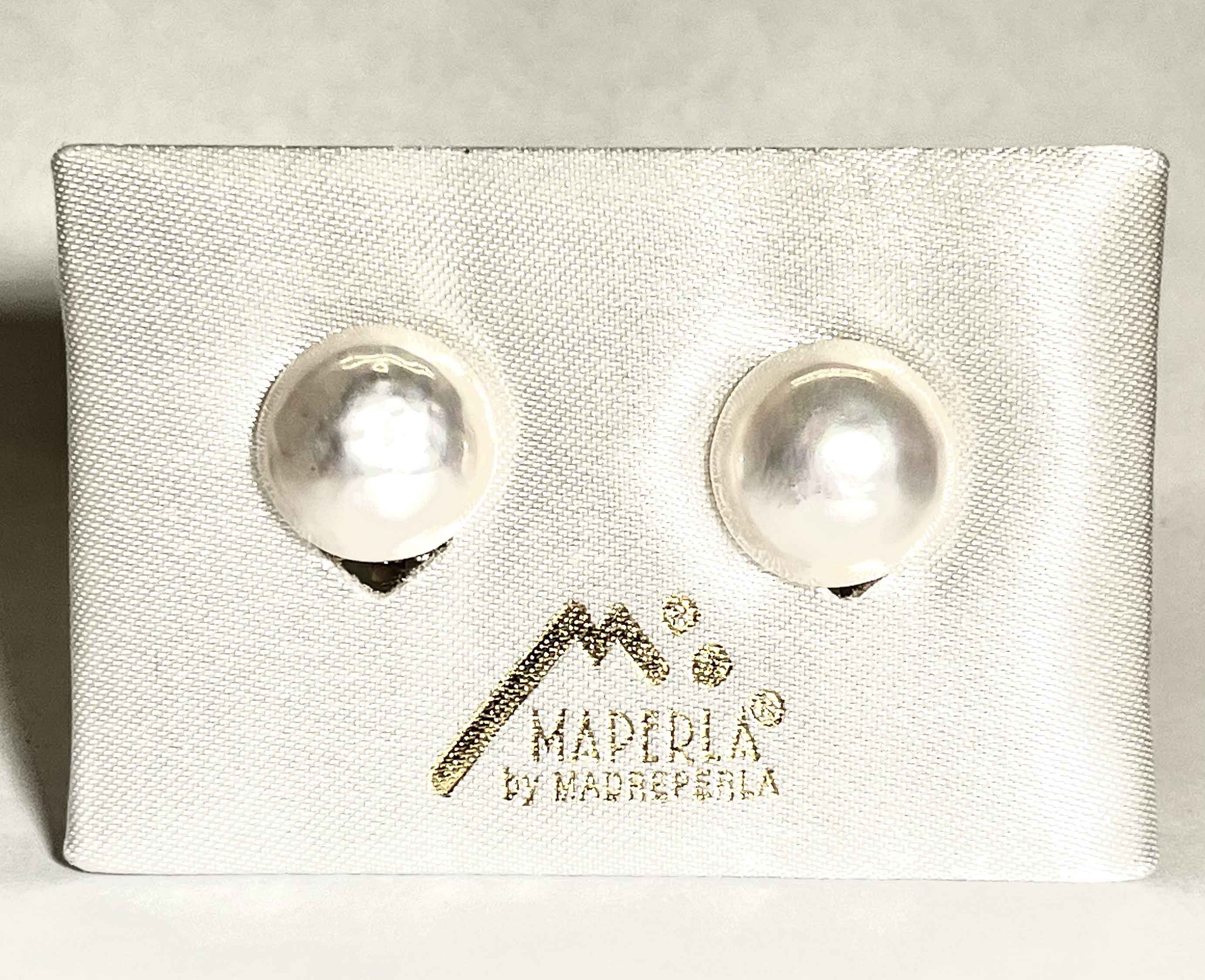 Earrings mallorca pearls gold plated white pearls - Item # 18573