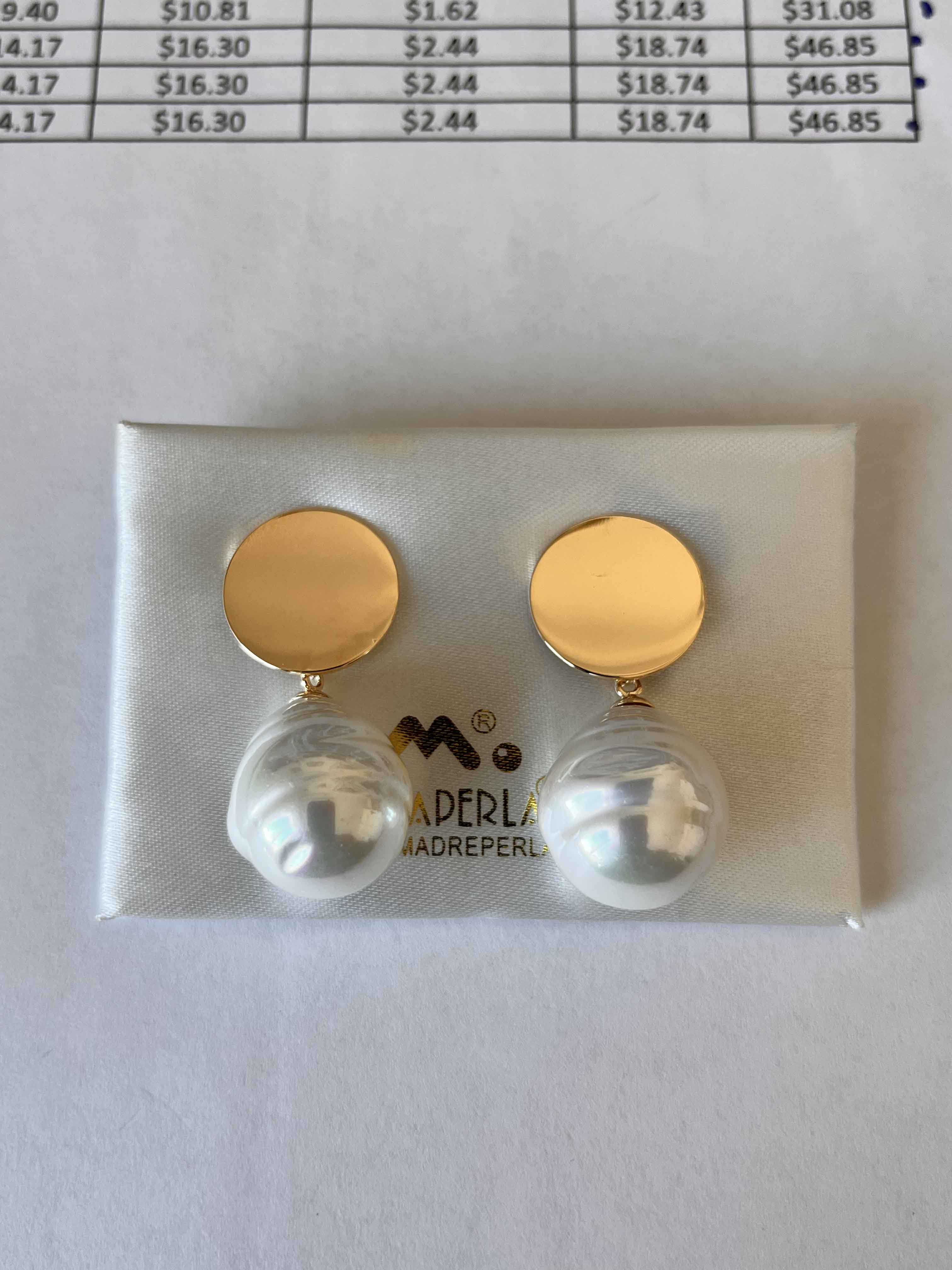 Earrings mallorca pearls gold plated white pearls clip - Item # 18580