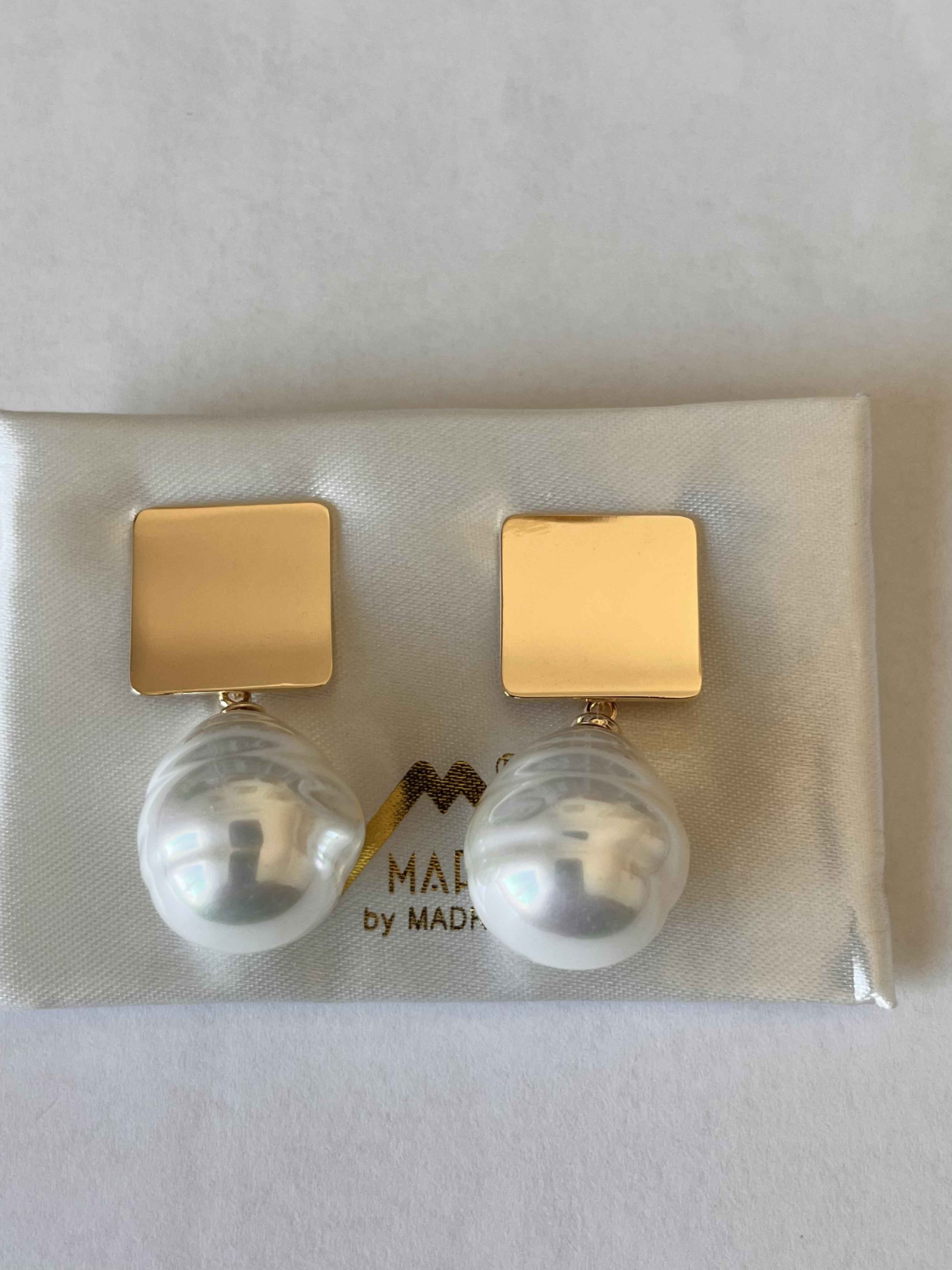 Earrings mallorca pearls gold plated white pearls clip - Item # 18582