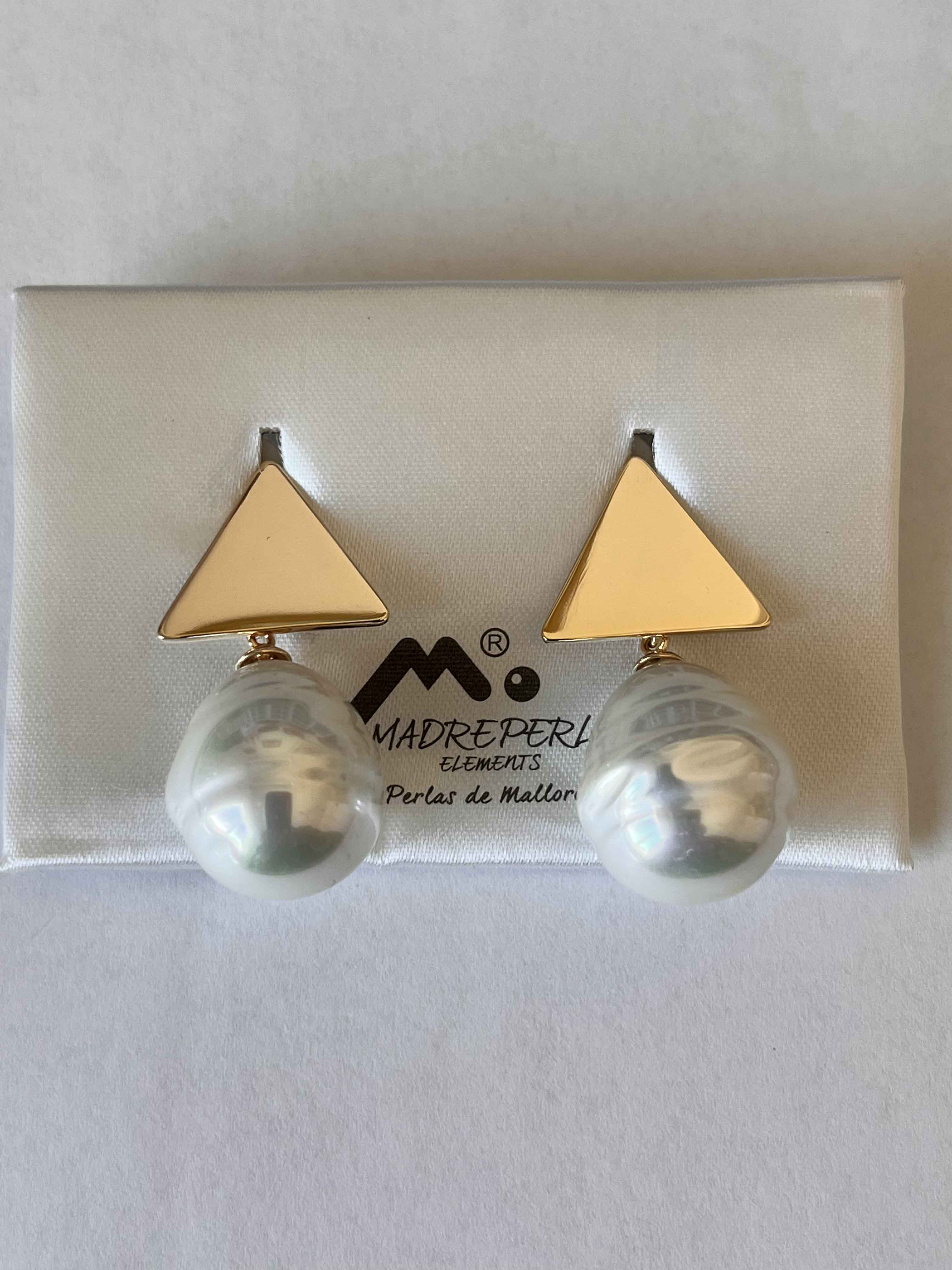 Earrings mallorca pearls gold plated white pearls clip - Item # 18583