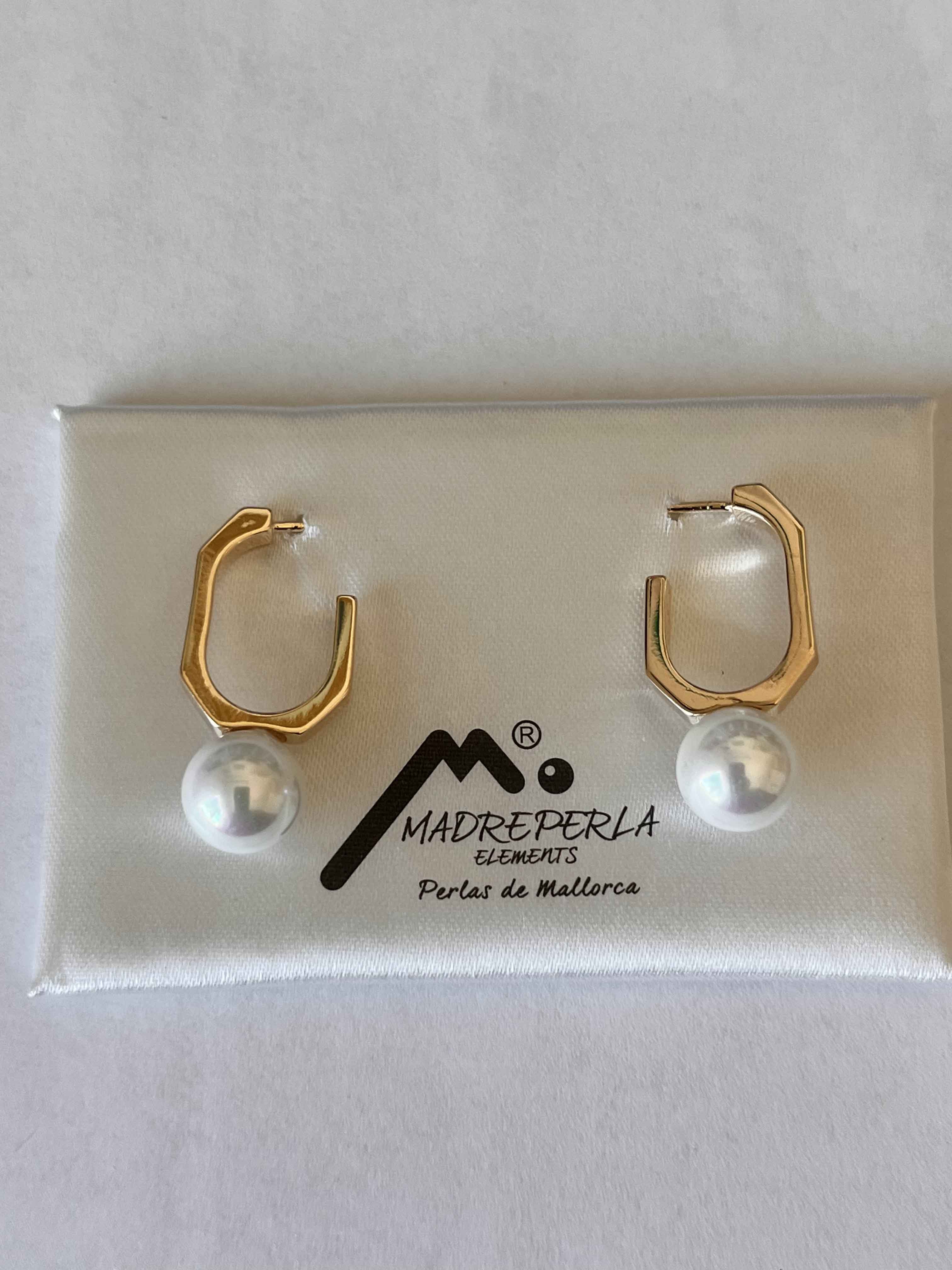 Earrings mallorca pearls gold plated white pearls - Item # 18584