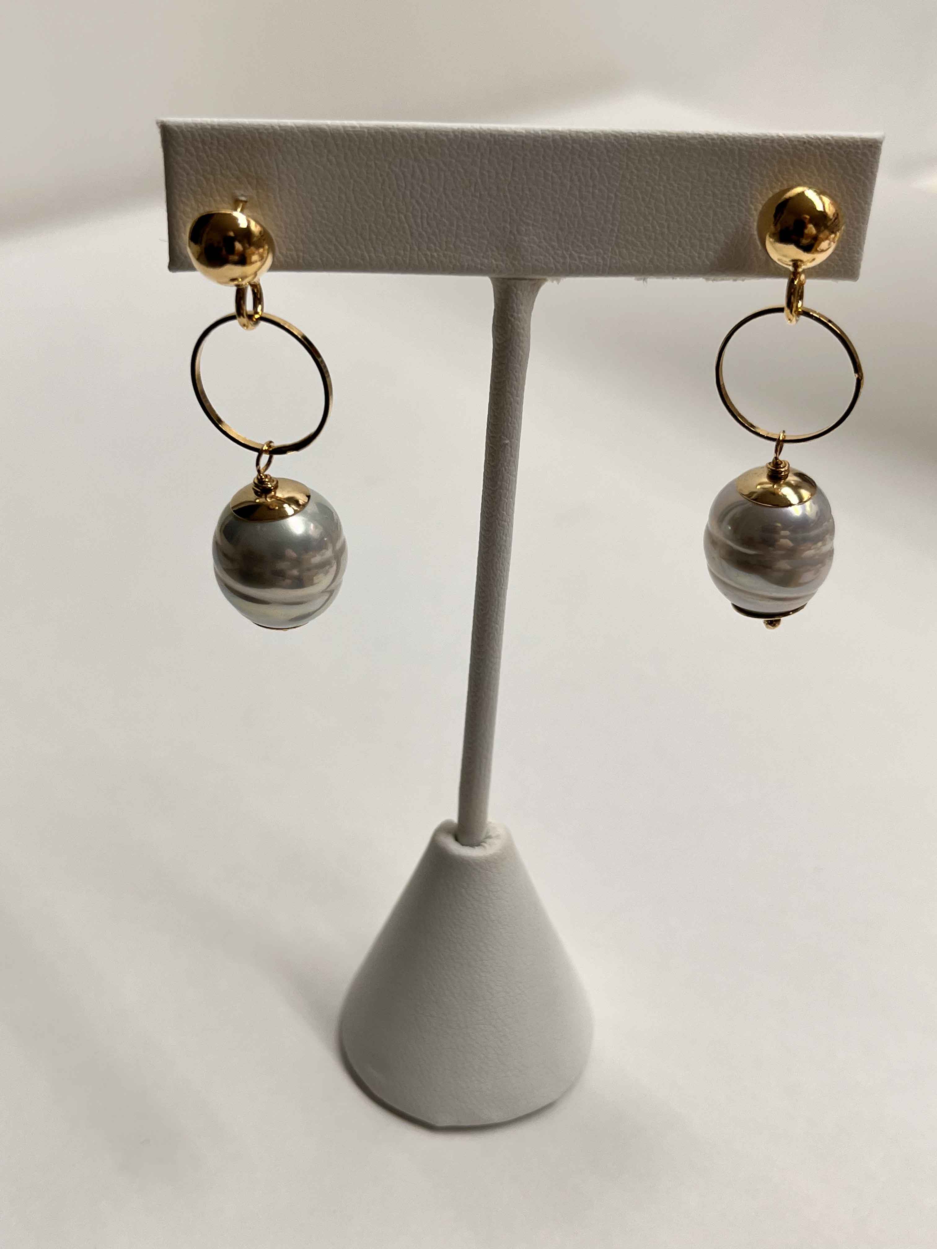 Earrings mallorca pearls gold plated white pearls - Item # 18625