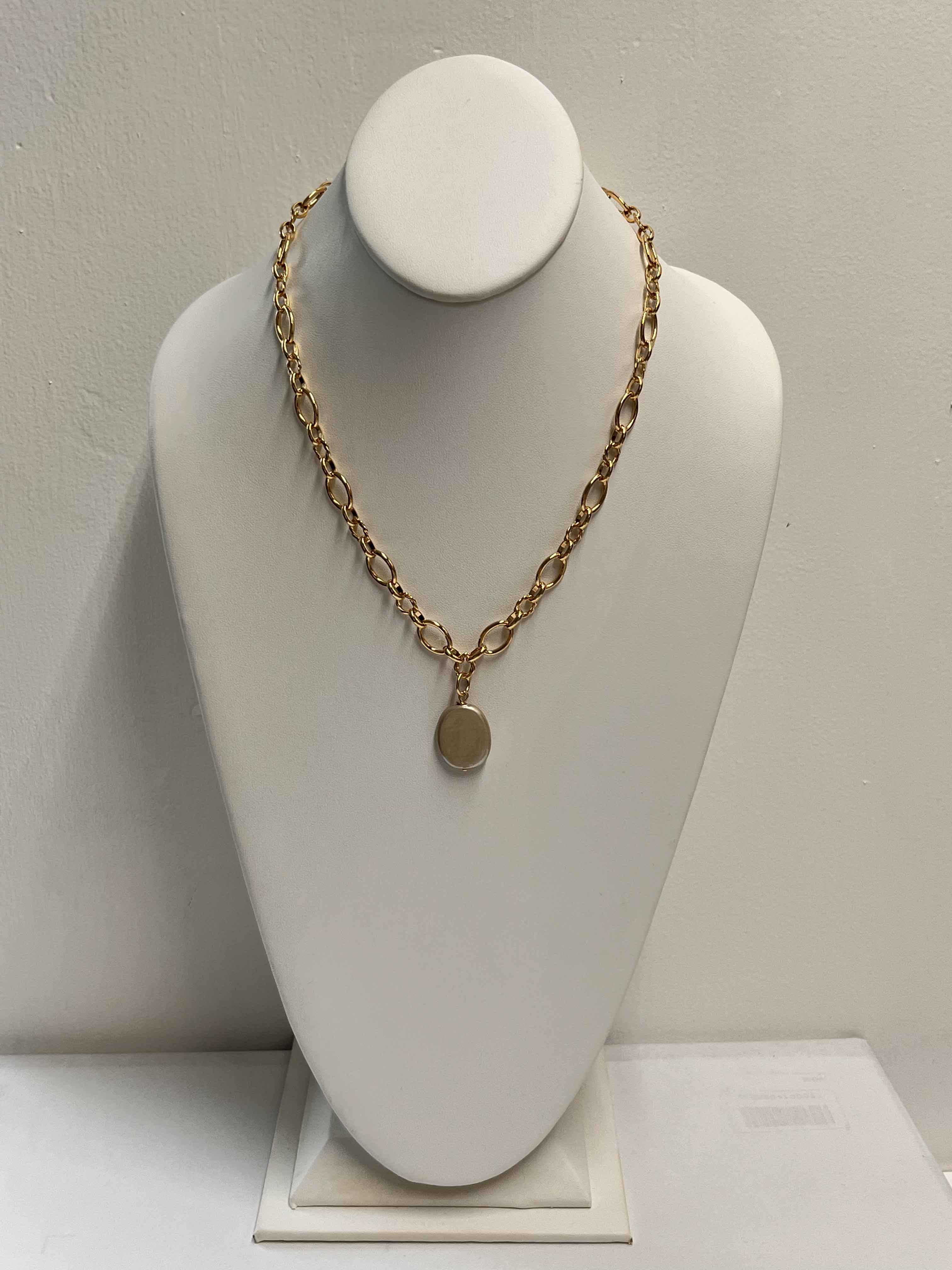 Necklace mallorca pearls gold plated white pearls - Item # 18744