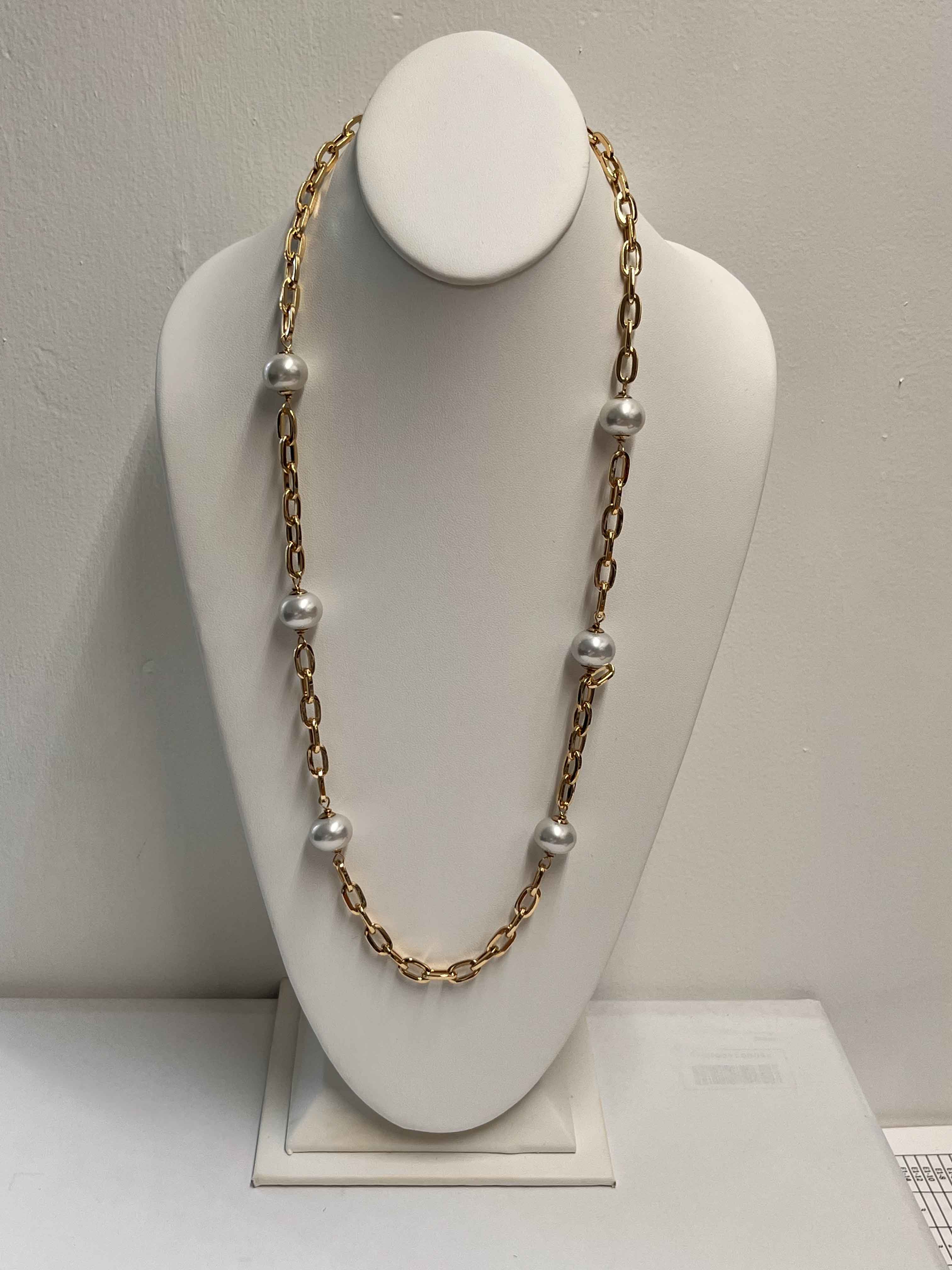 Necklace mallorca pearls gold plated white pearls - Item # 18783