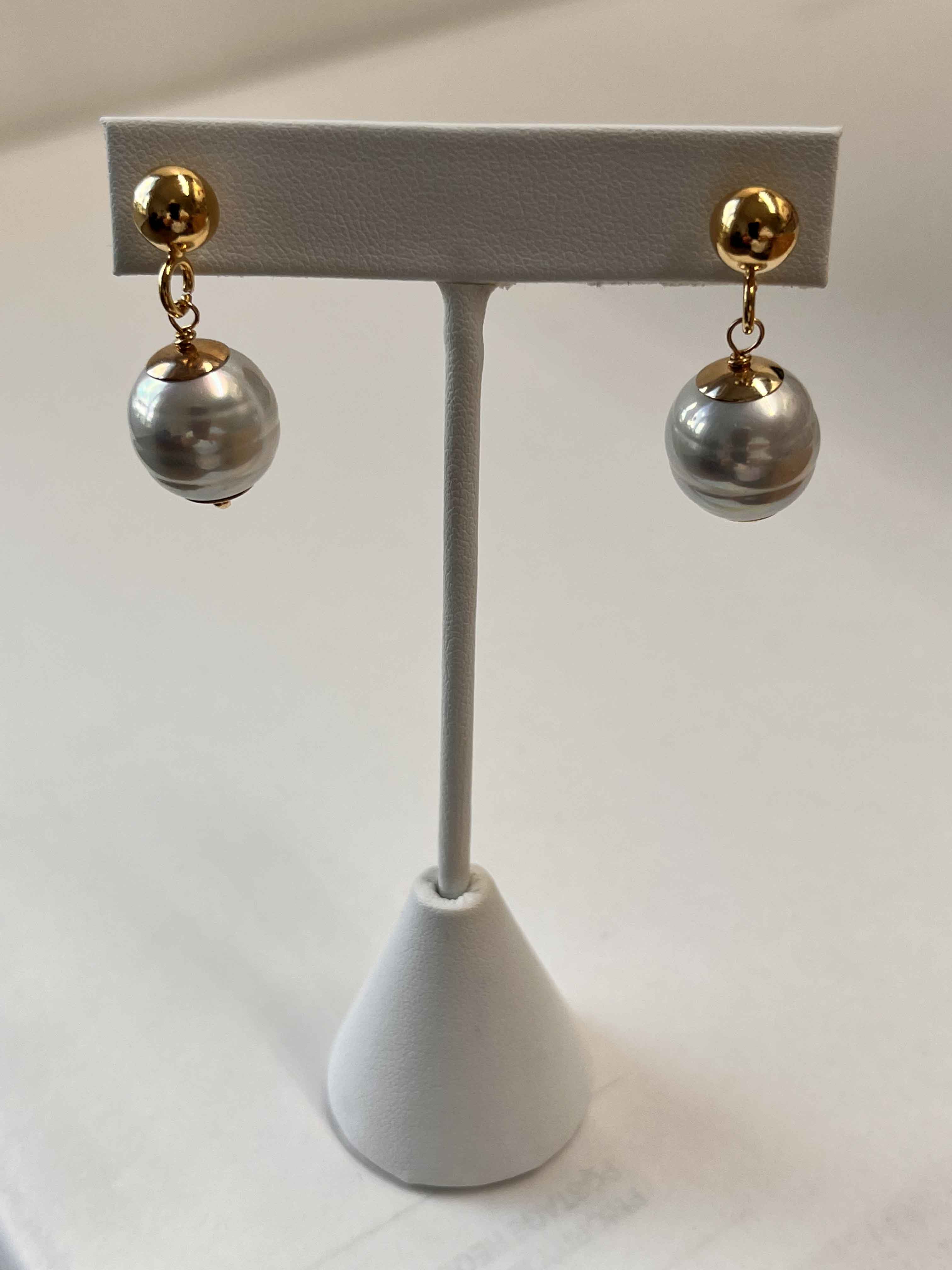 Earrings mallorca pearls gold plated white pearls - Item # 18793