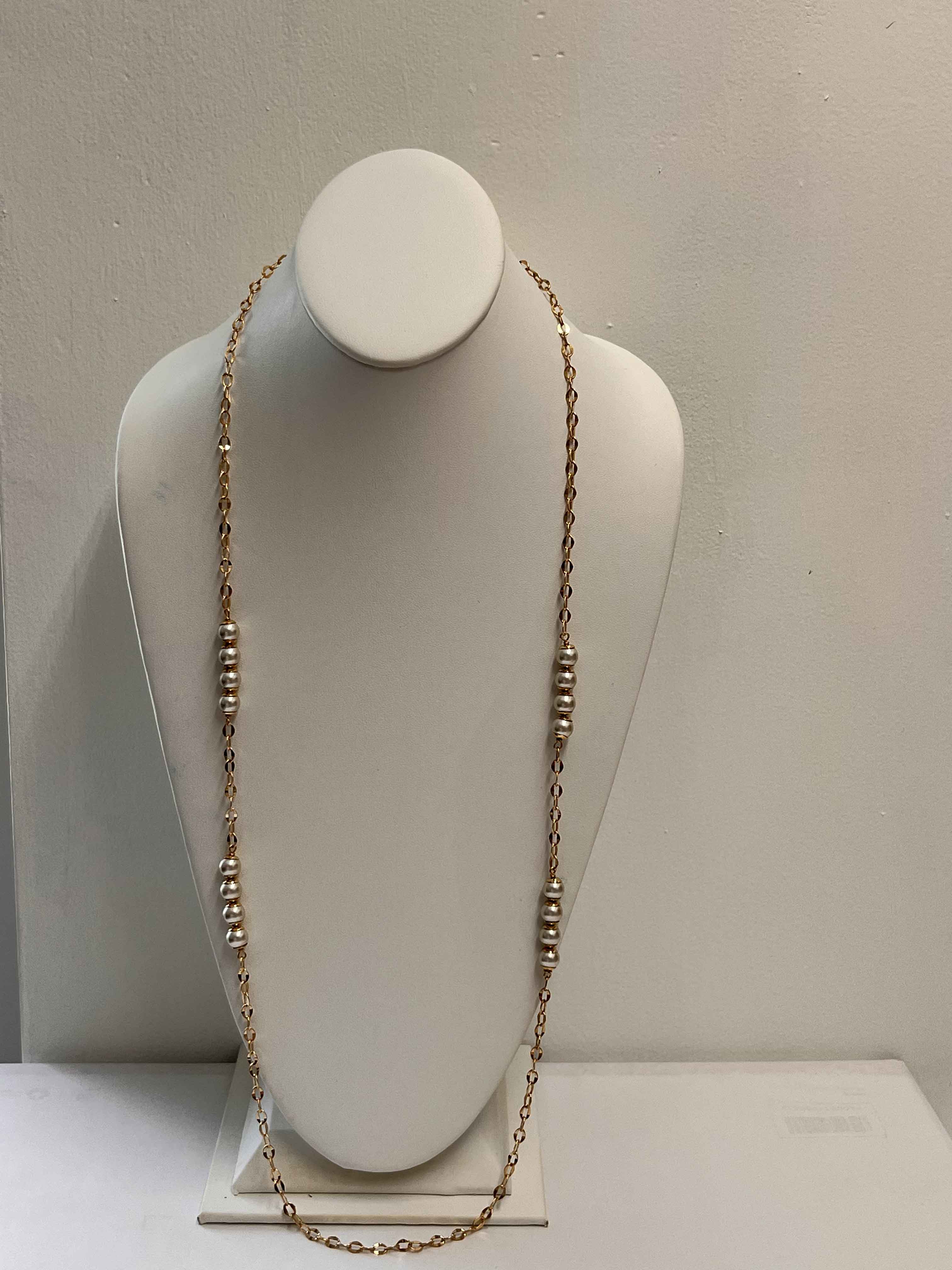 Necklace mallorca pearls gold plated white pearls - Item # 18826