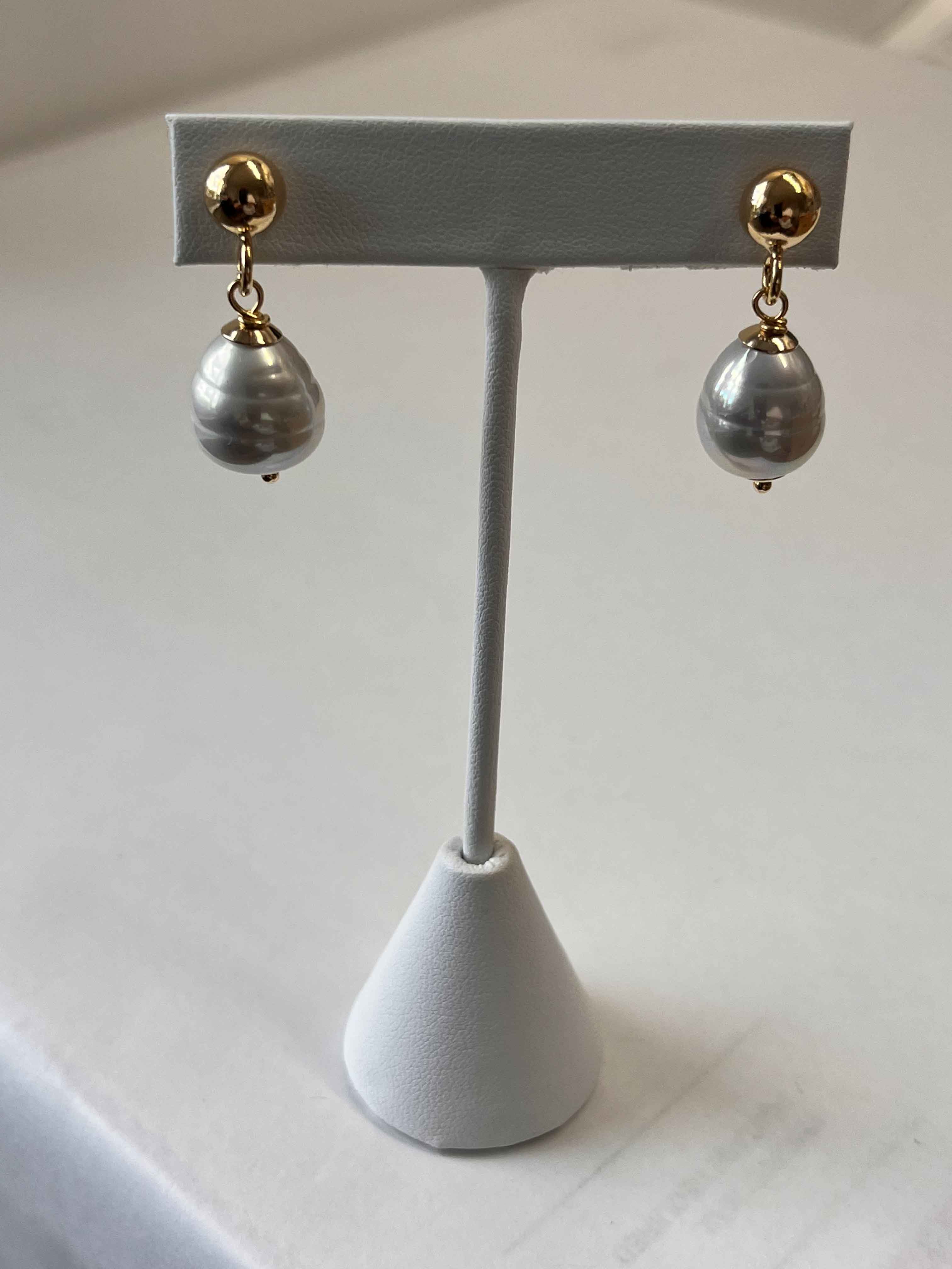 Earrings mallorca pearls gold plated white pearls - Item # 18828