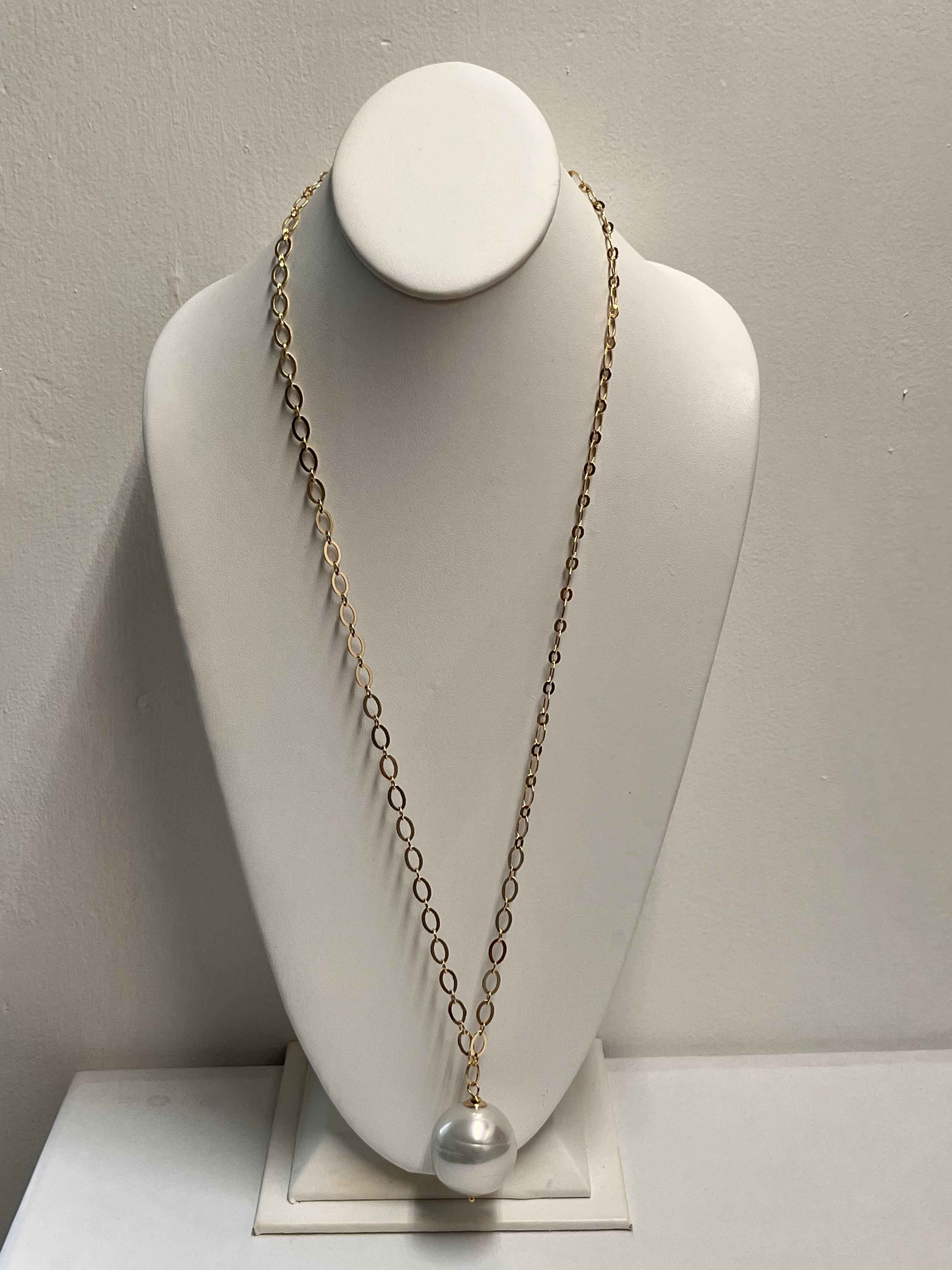 Necklace mallorca pearls gold plated white pearls - Item # 18881