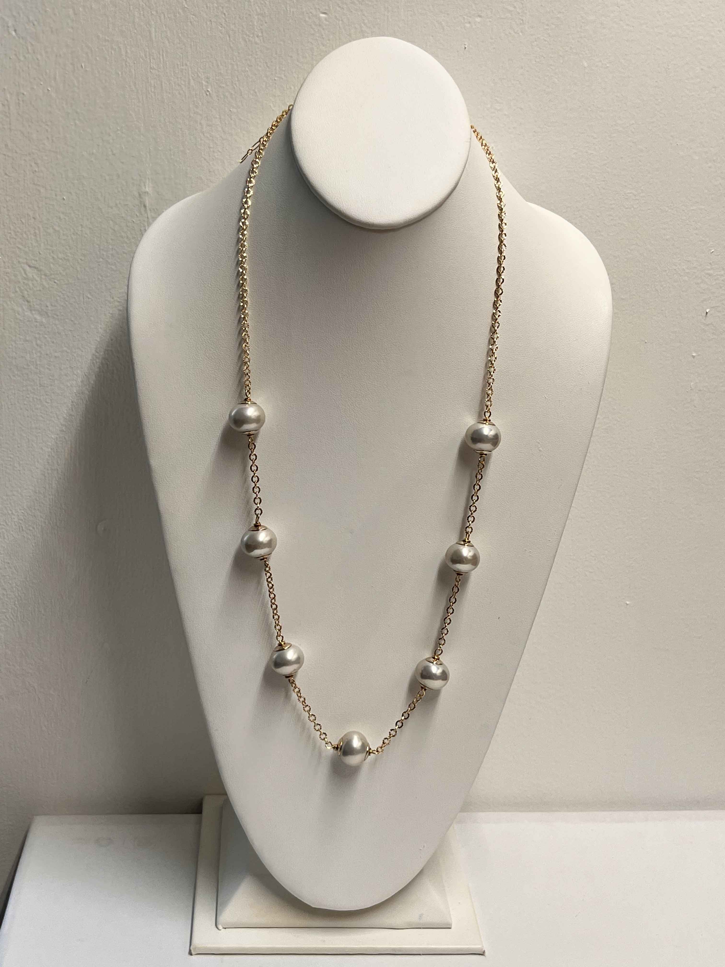 Necklace mallorca pearls gold plated white color pearls - Item # 18900