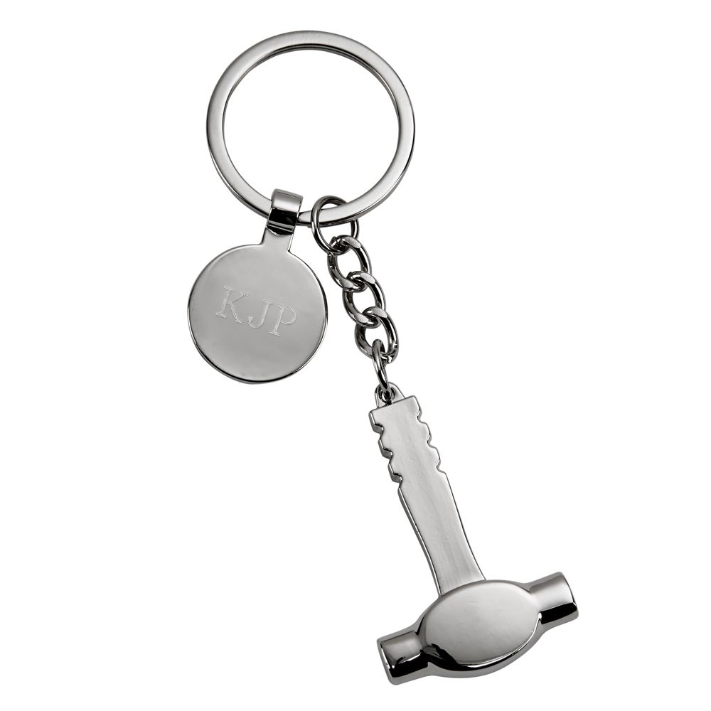 Nickelplated keychain with a hammer - Item # 40
